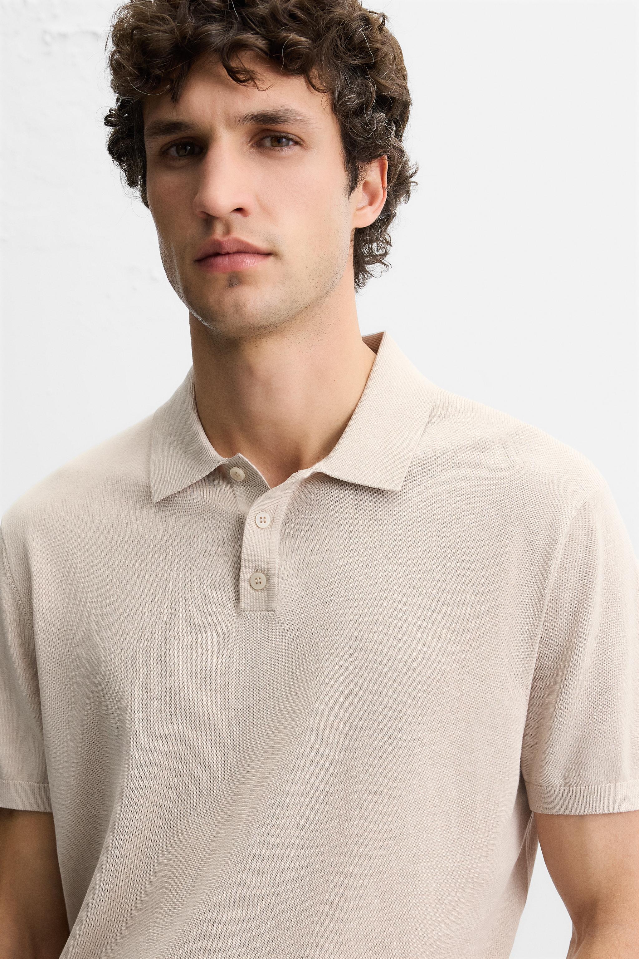 COTTON - SILK BLEND KNIT POLO