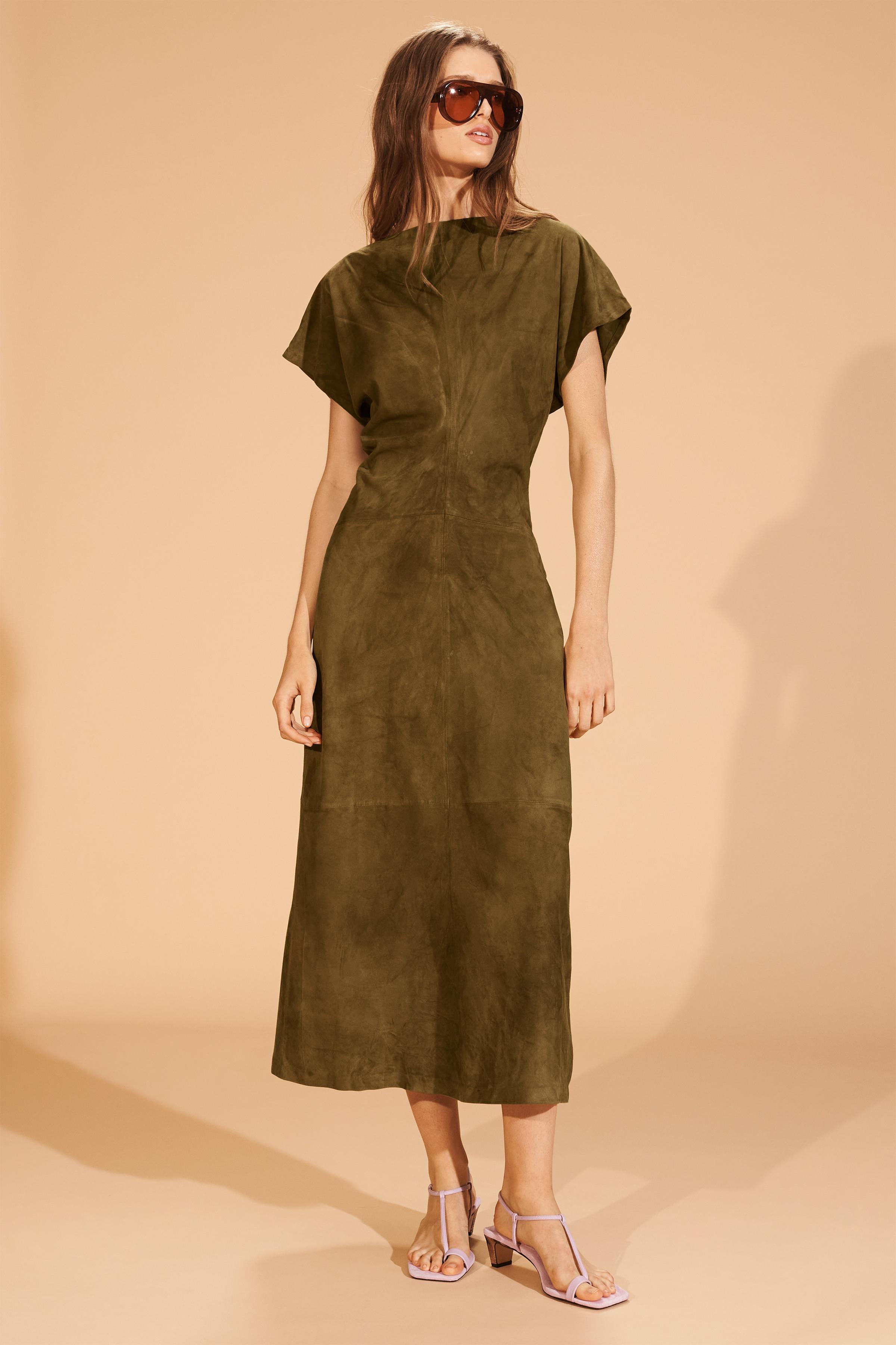 LIMITED EDITION SUEDE DRAPED DRESS