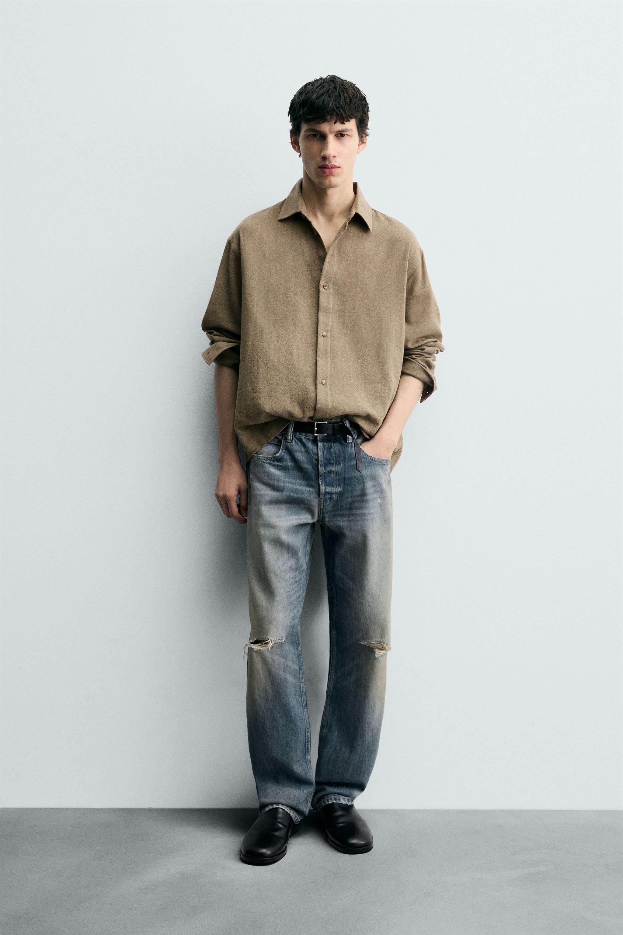 RIPPED REGULAR STRAIGHT FIT JEANS