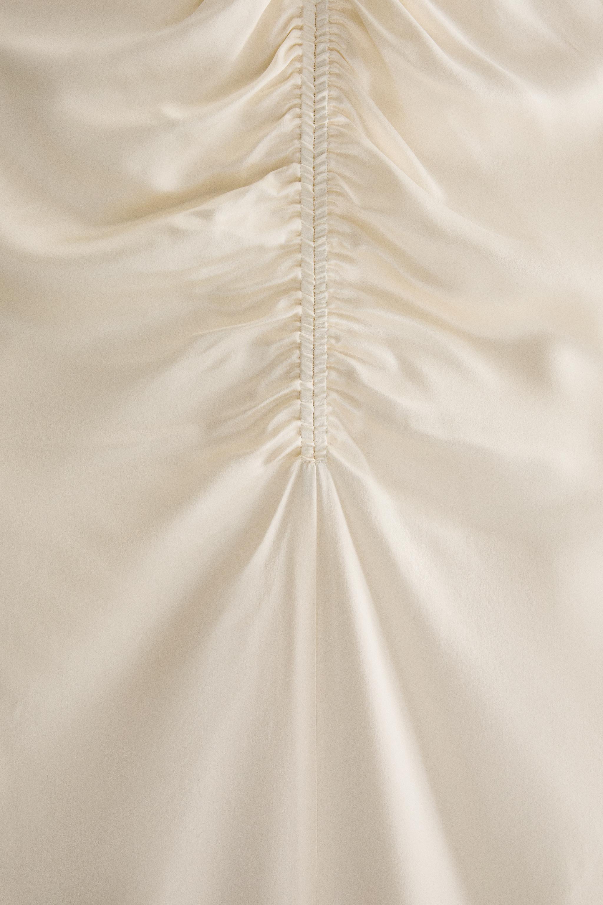 GATHERED SILK NIGHTGOWN