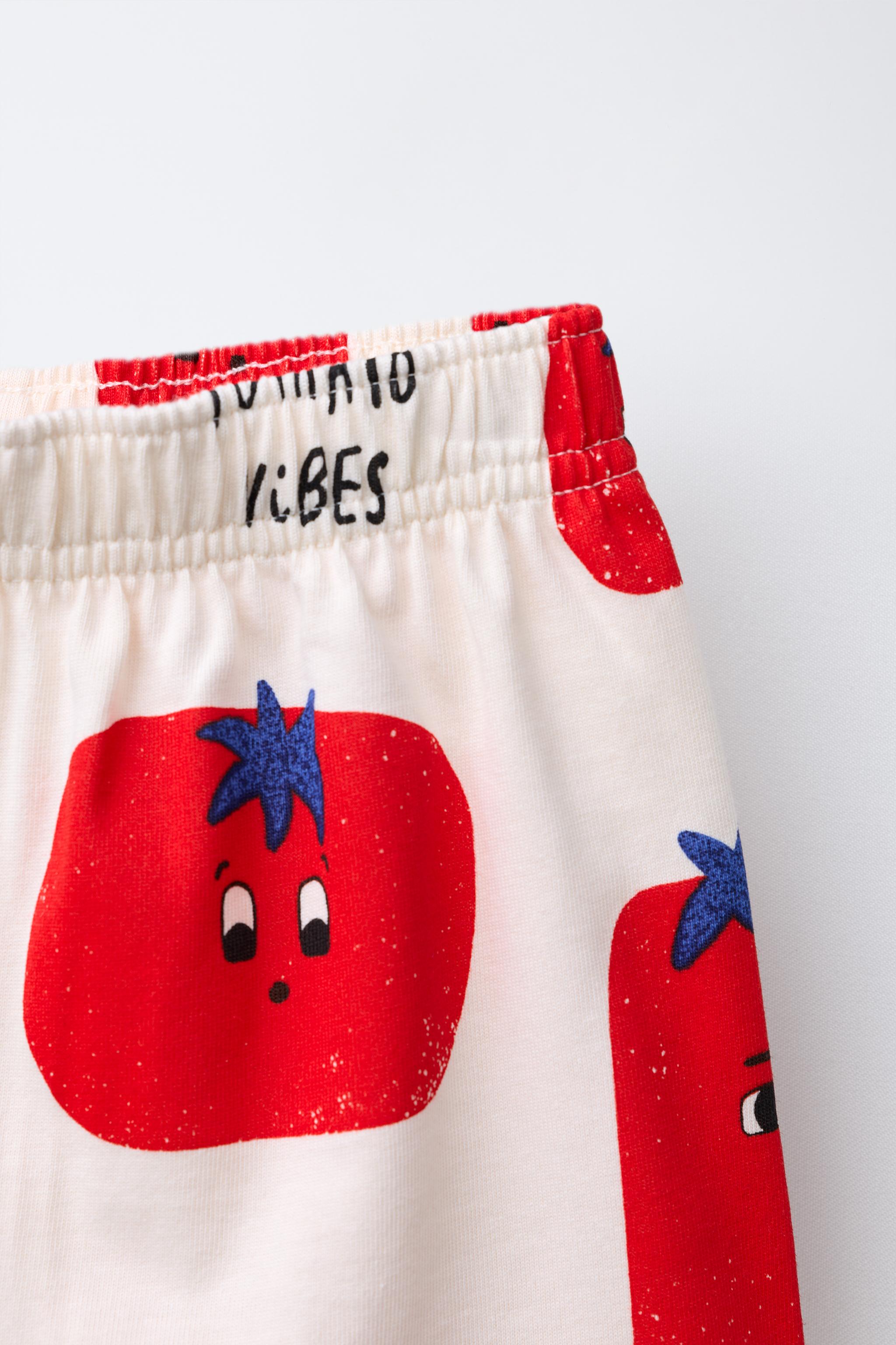 TOMATO PRINT JOGGING T-SHIRT AND BERMUDA SET