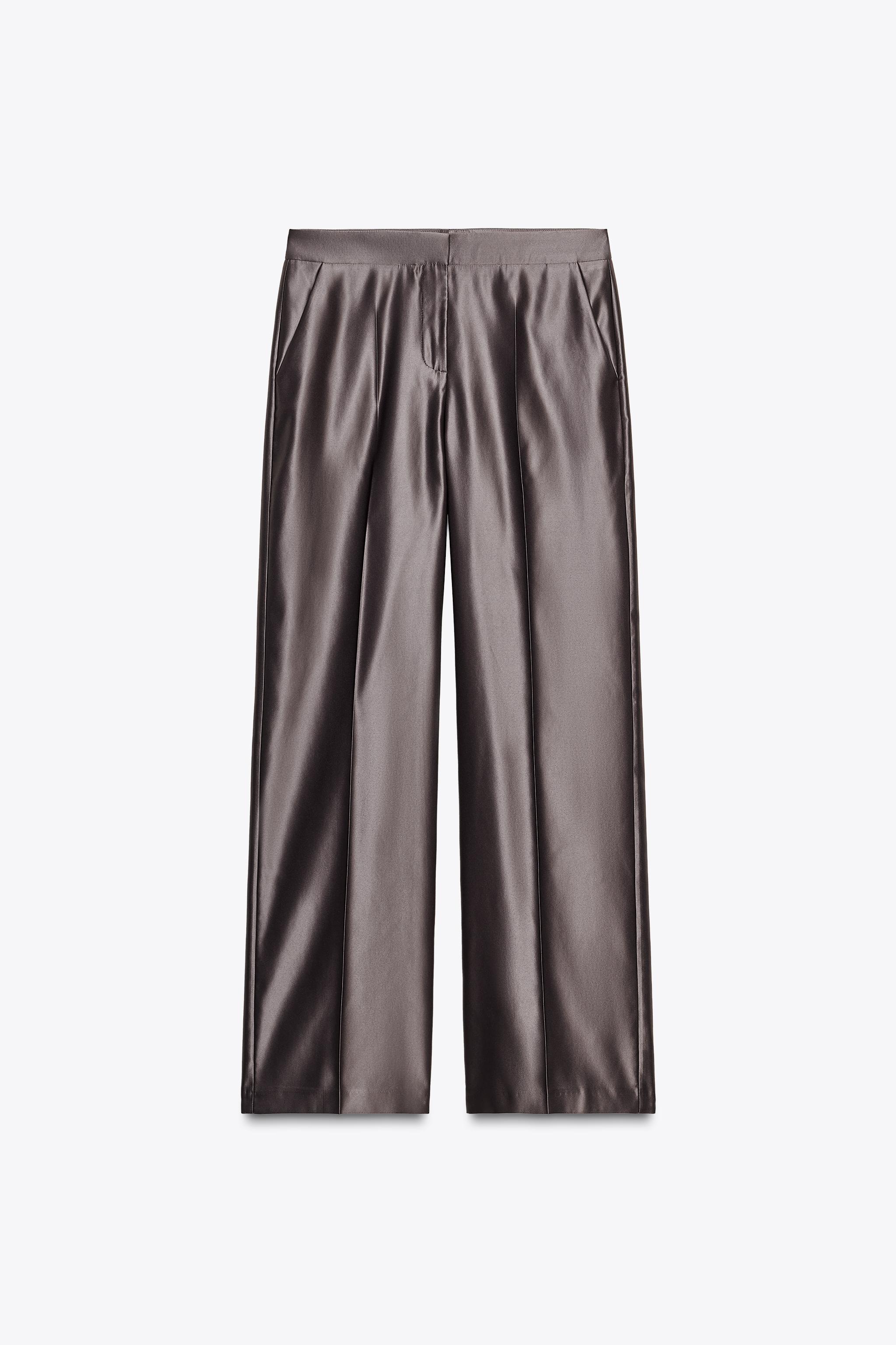 SATIN STRAIGHT LEG PANTS