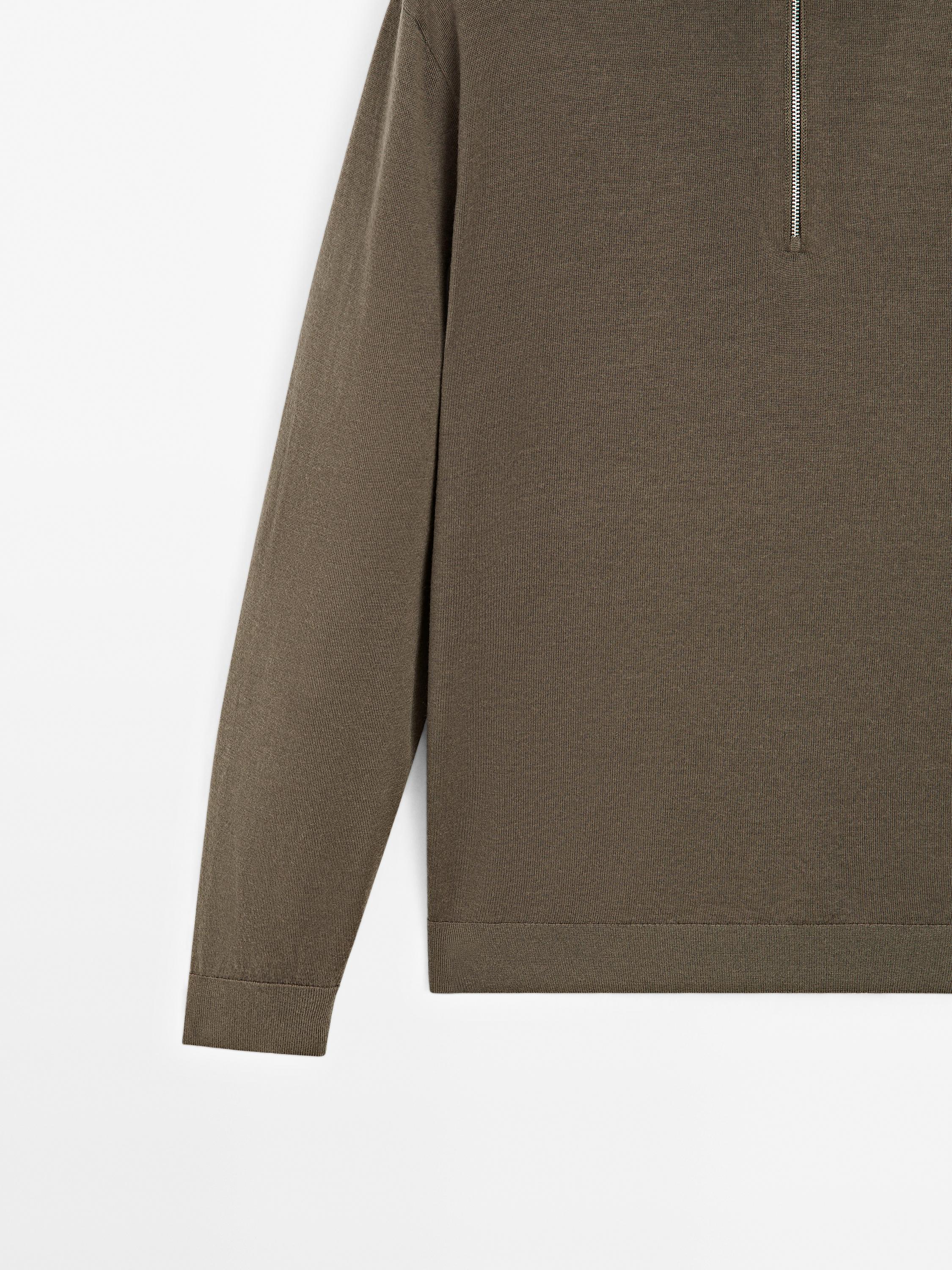 Quarter-zip knit sweater