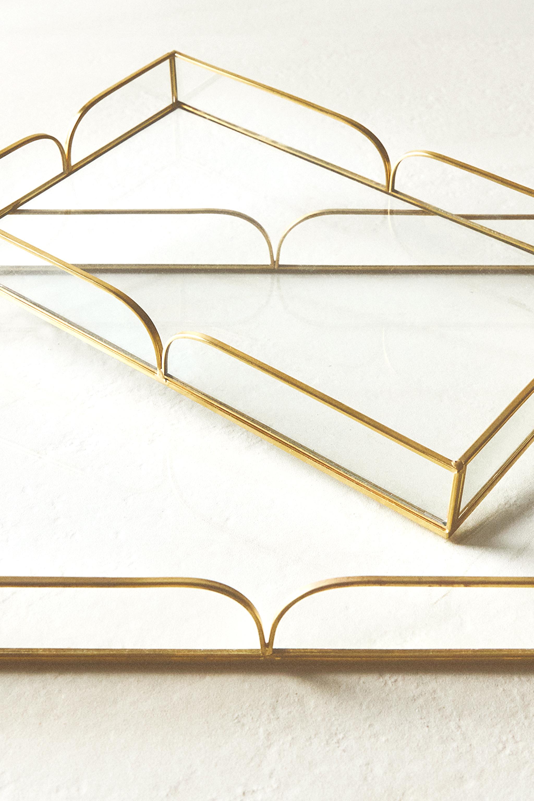 GLASS AND METAL TRAY