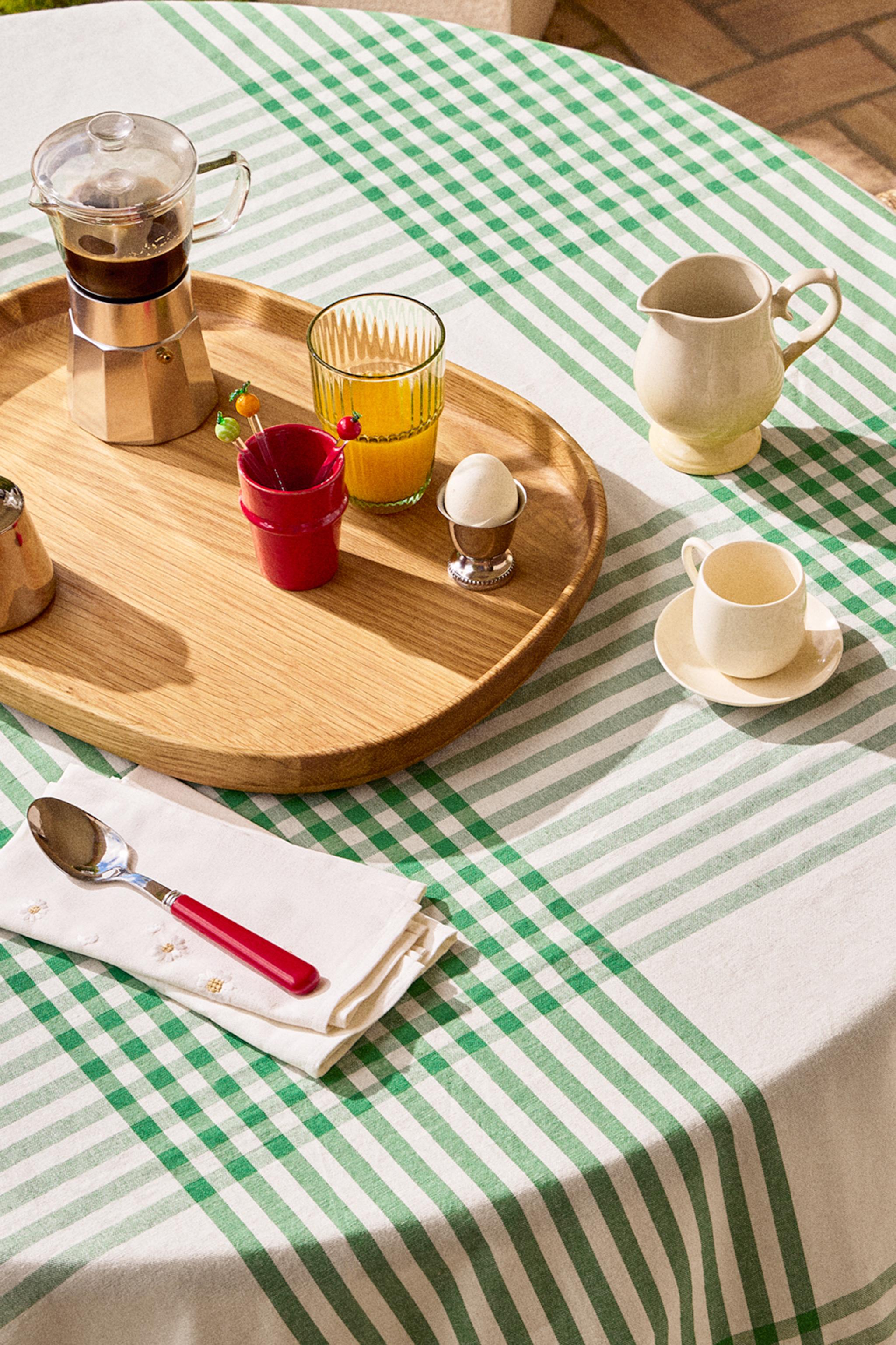 DYED COTTON CHECK TABLECLOTH