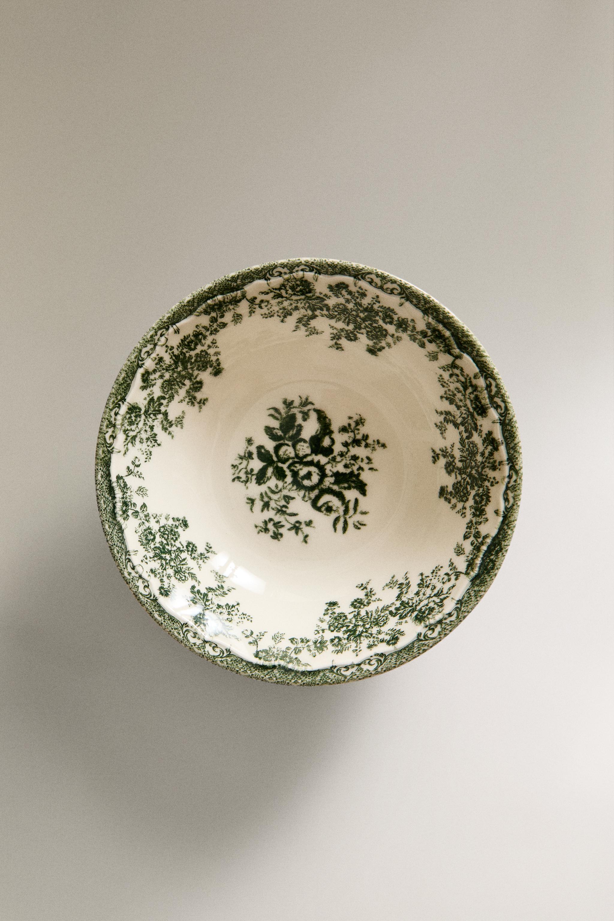 FLORAL EARTHENWARE BOWL