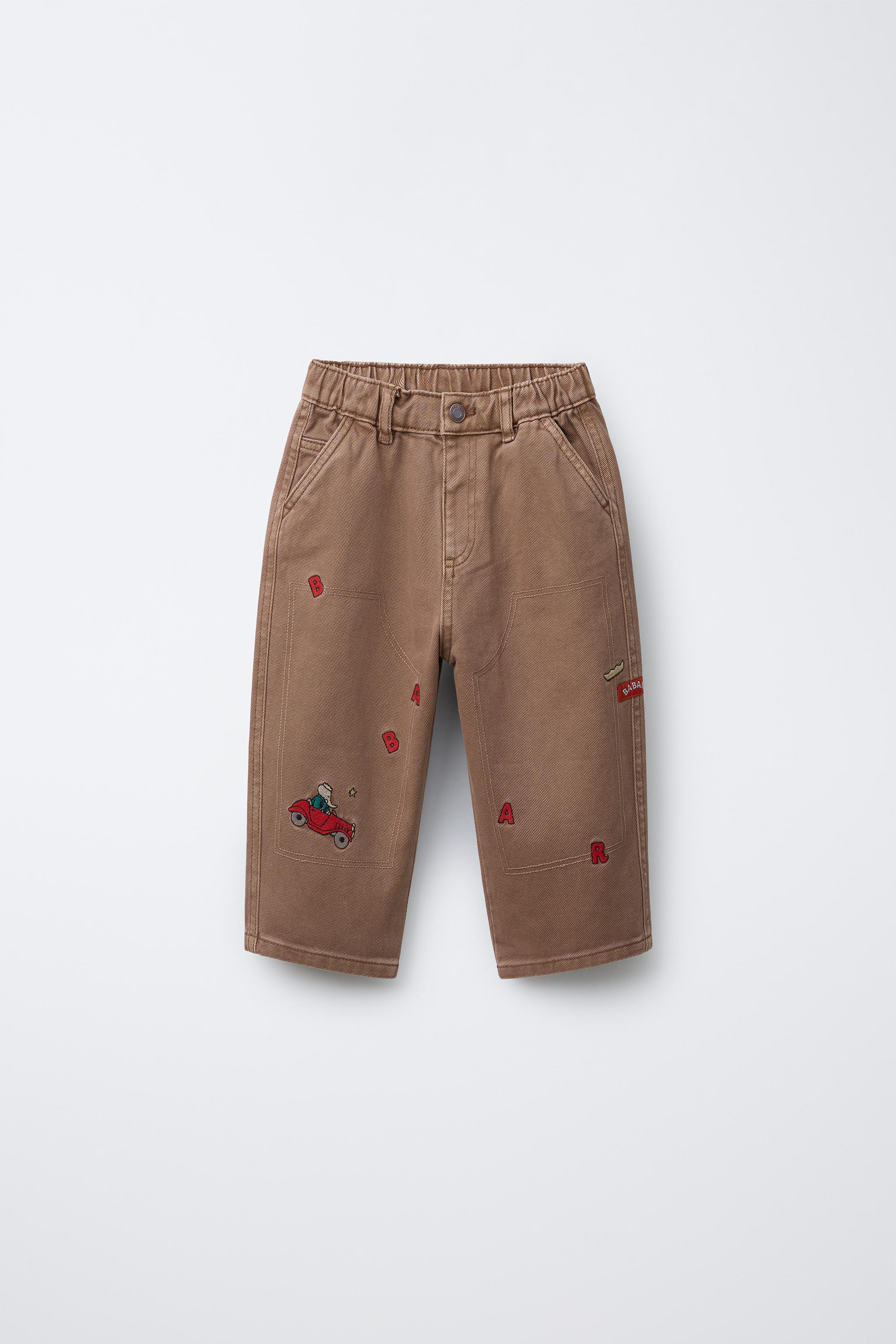 BABAR ™ EMBROIDERED TWILL BAGGY PANTS