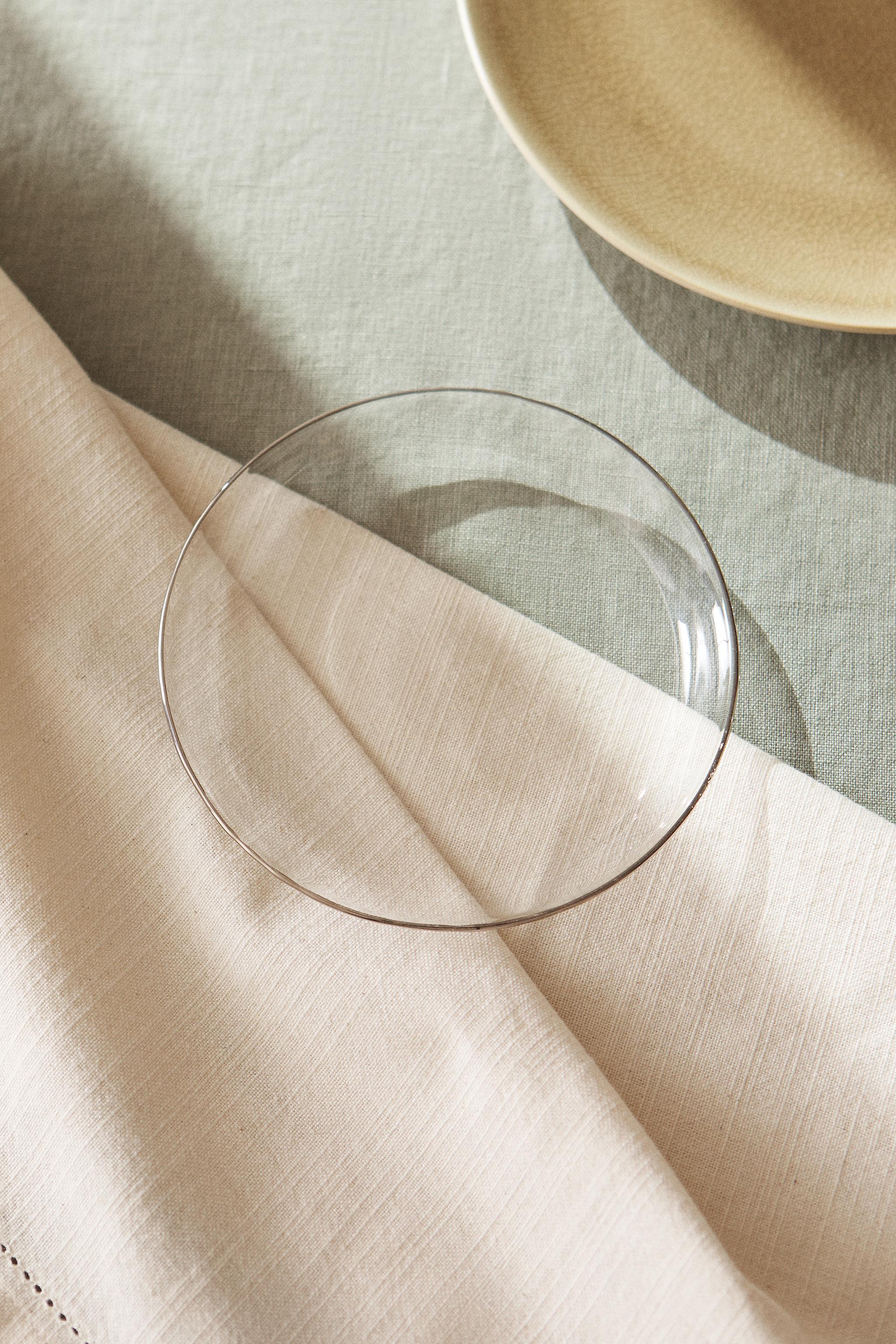 BOROSILICATE GLASS SIDE PLATE WITH RIM