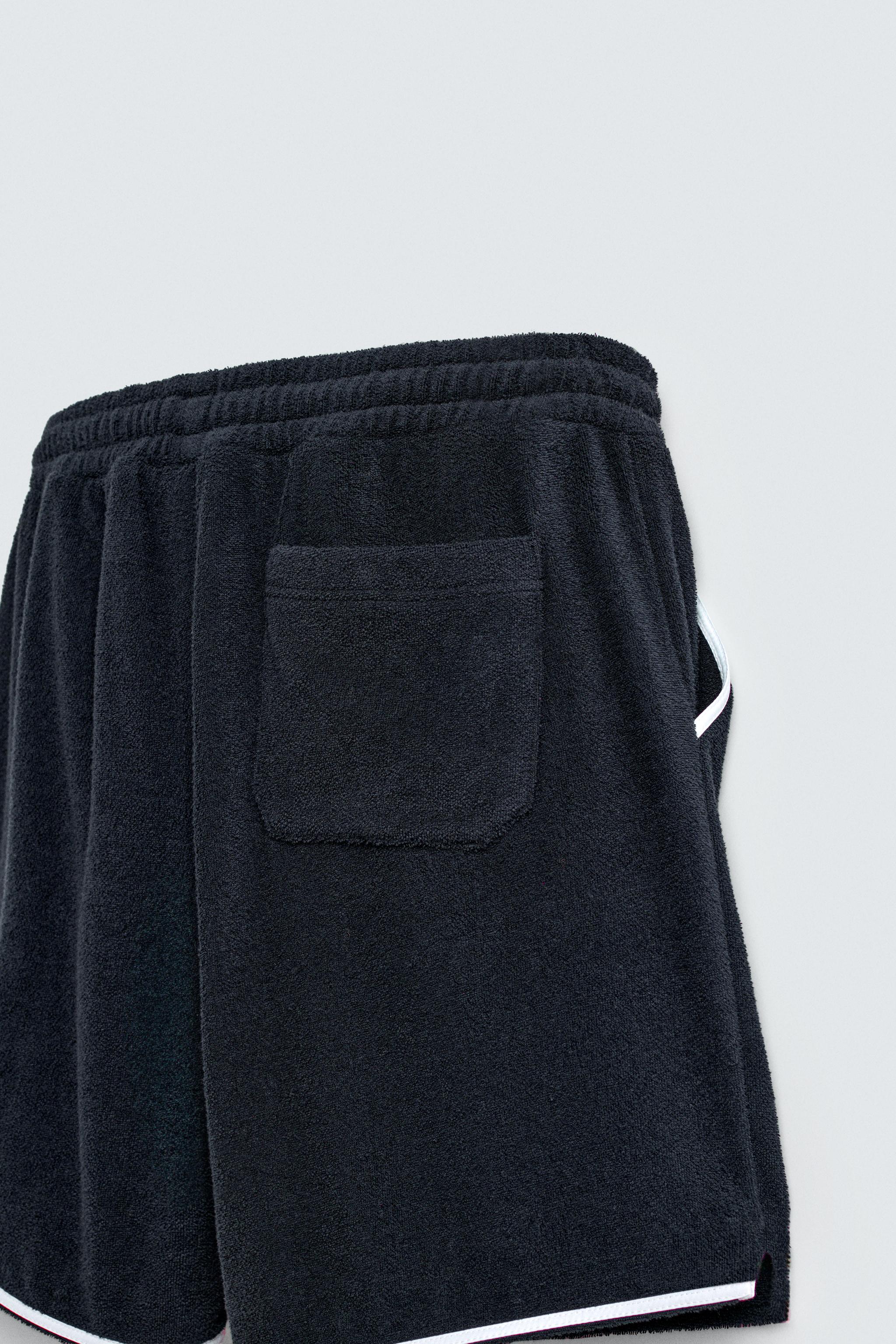 CONTRAST TOWEL SHORTS