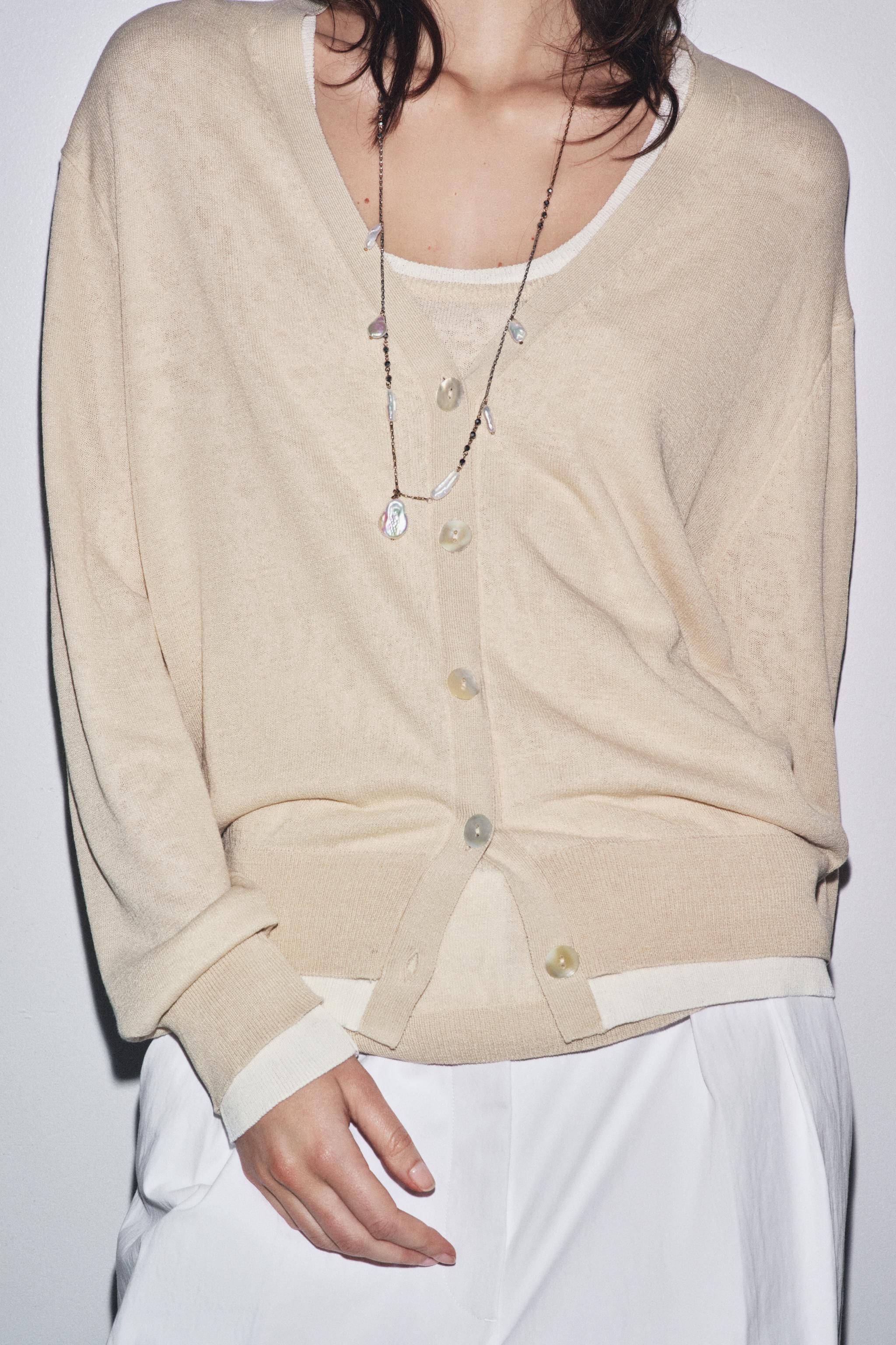 DOUBLE LAYER KNIT CARDIGAN