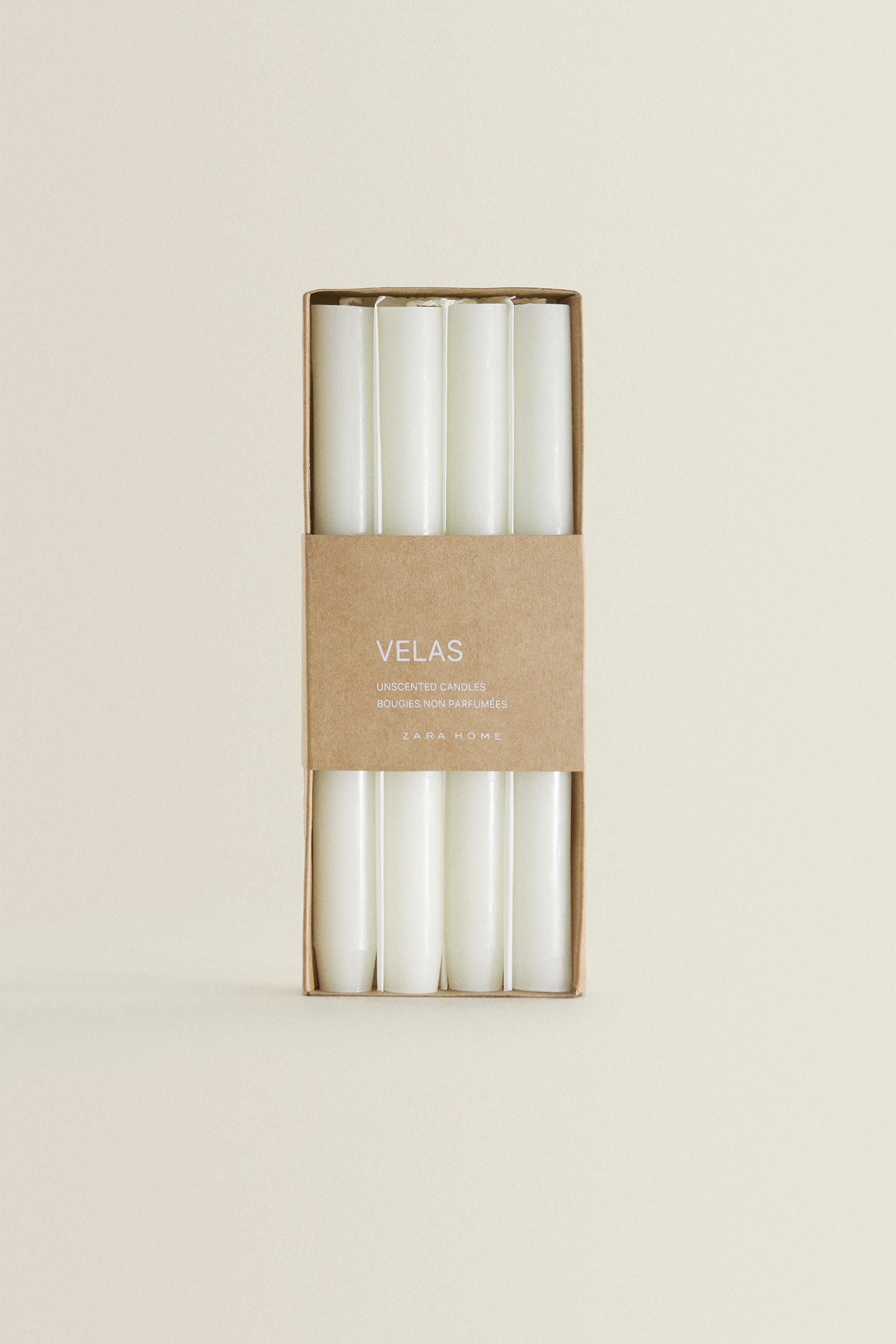 SET OF DECORATIVE CYLINDRICAL LONG TAPER CANDLES (SET OF 4)