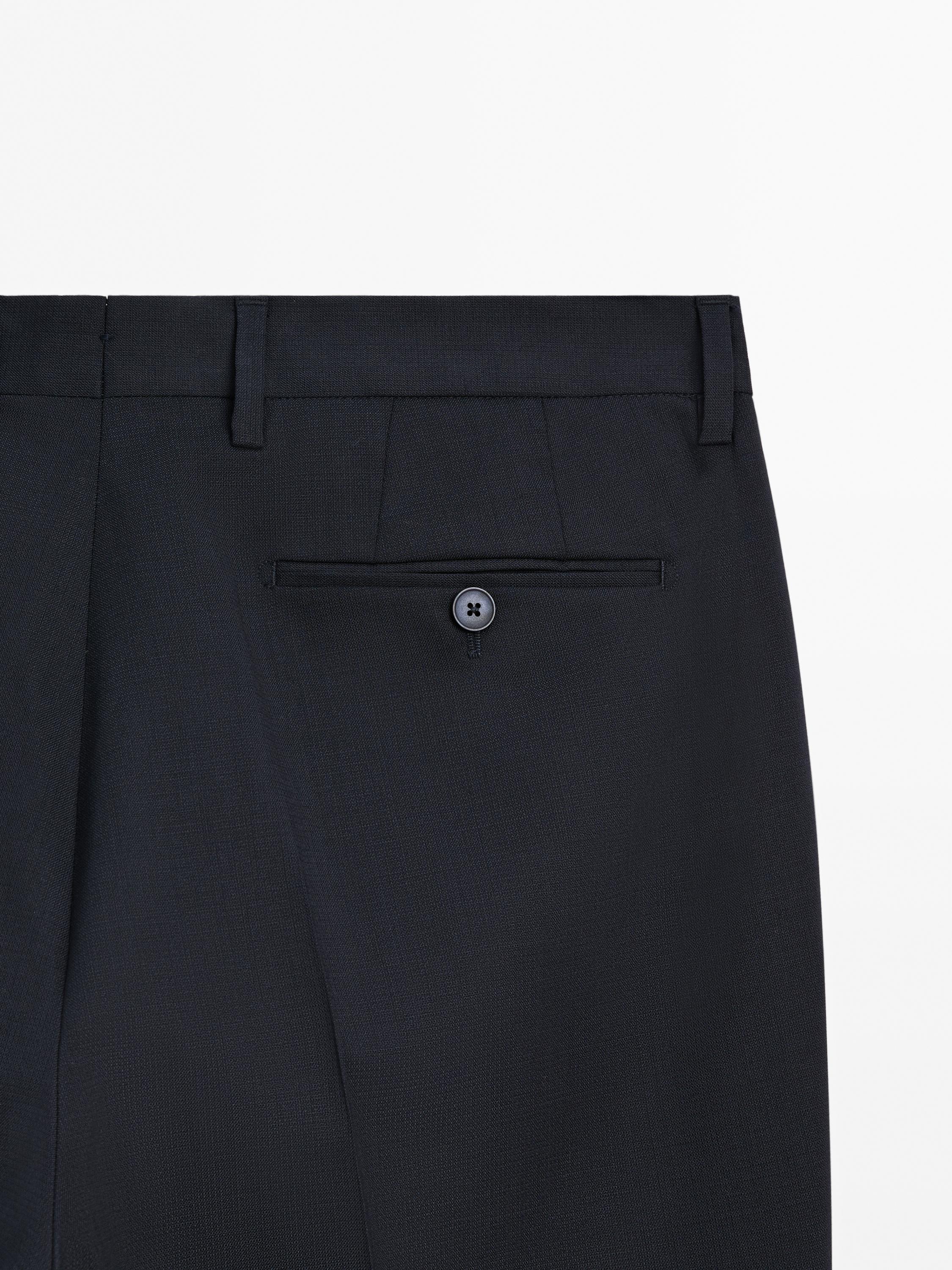 Wool blend suit trousers