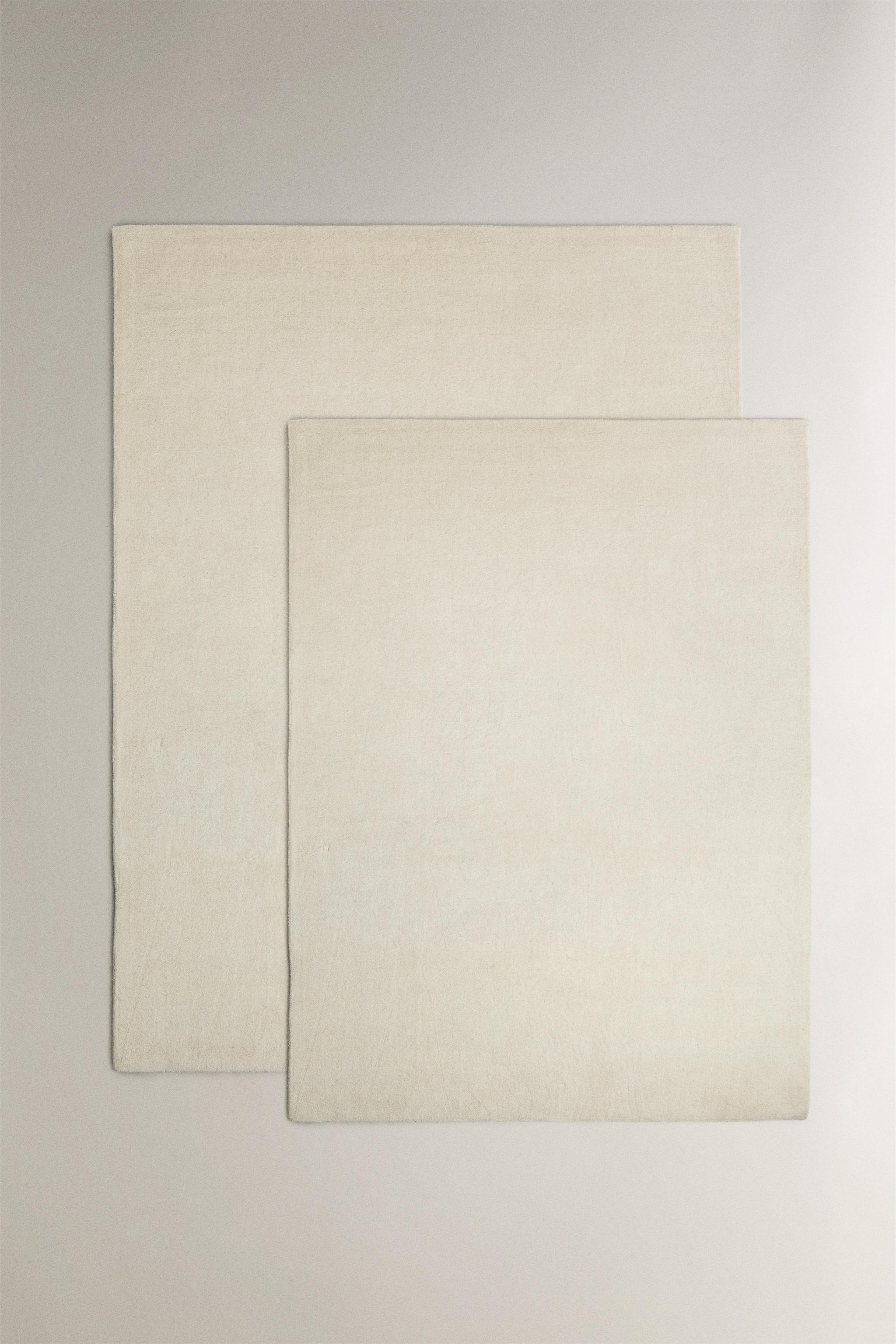 PLAIN WOOL COTTON AREA RUG