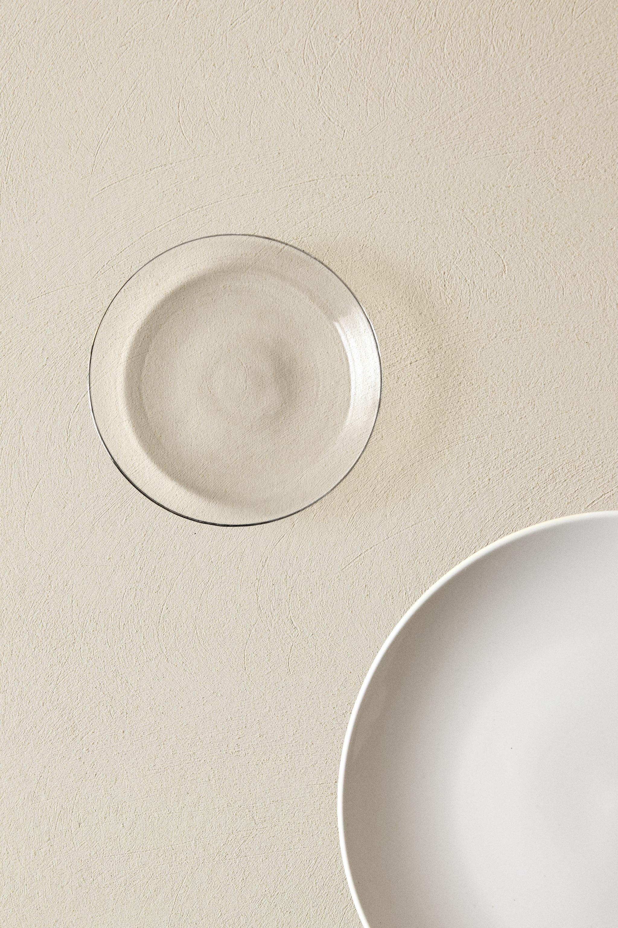 BOROSILICATE GLASS SIDE PLATE WITH RIM