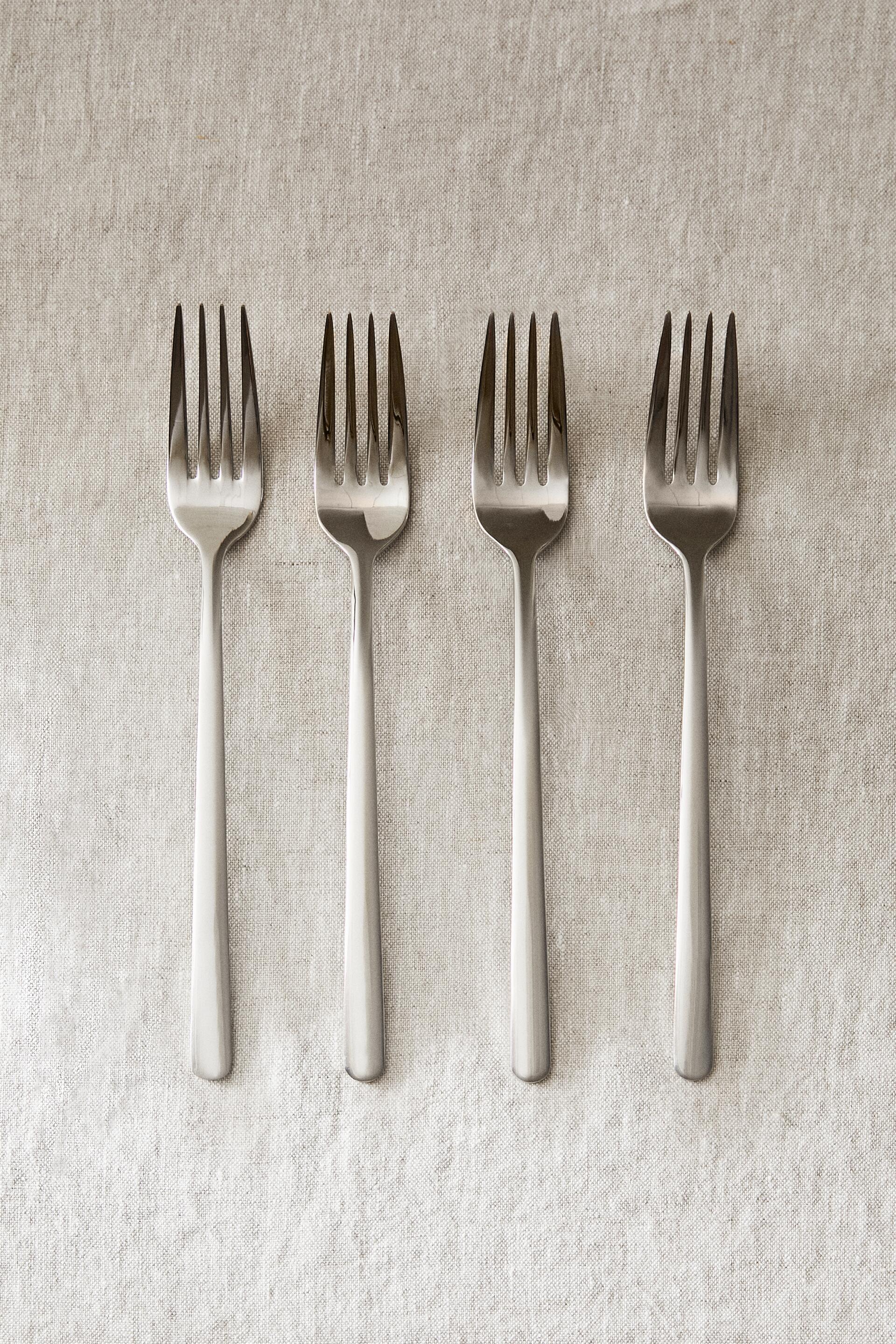 SET OF SHINY STEEL FORKS (SET OF 4)