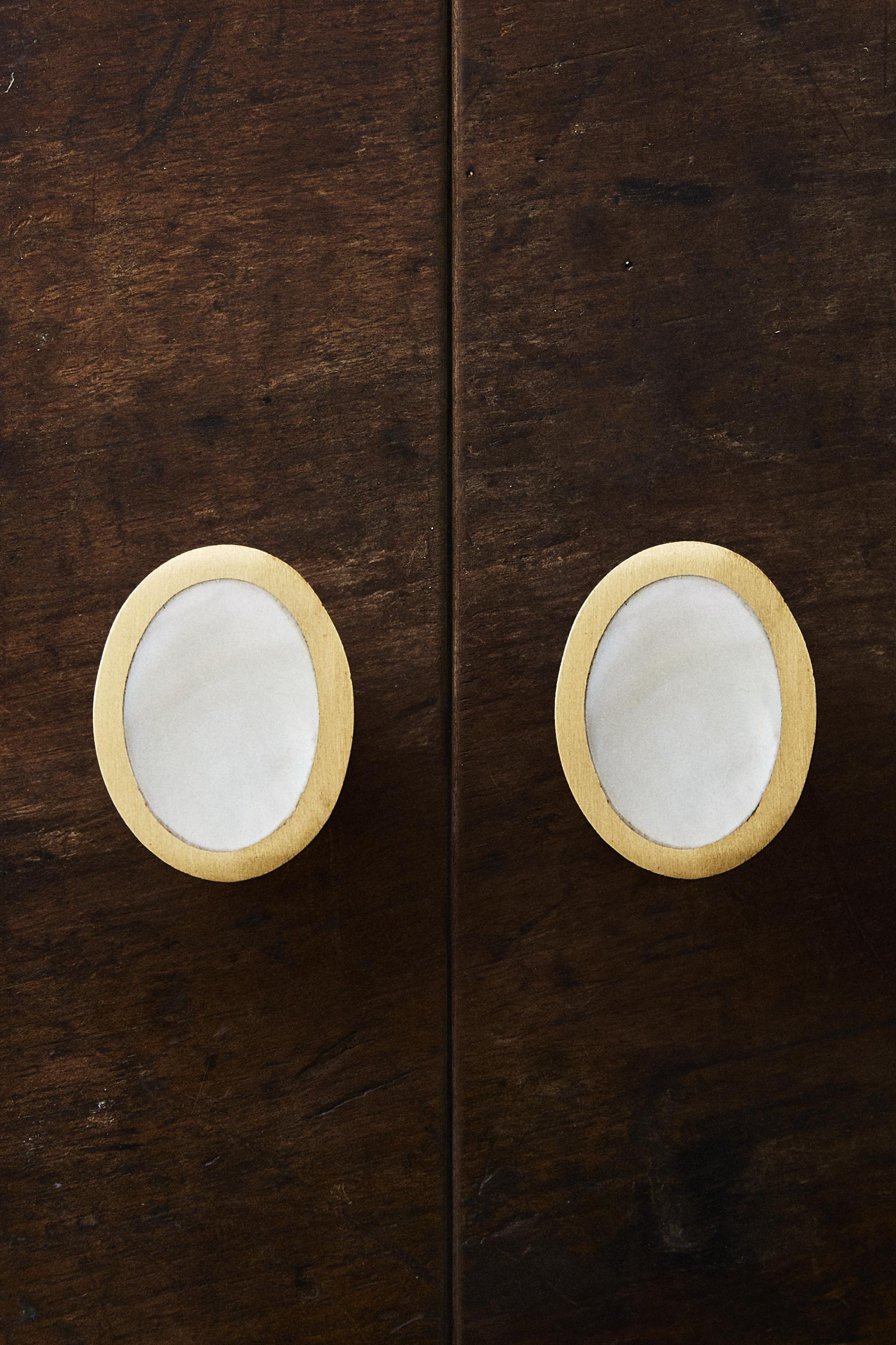 SET OF OVAL MOTHER-OF-PEARL KNOBS (SET OF 2)