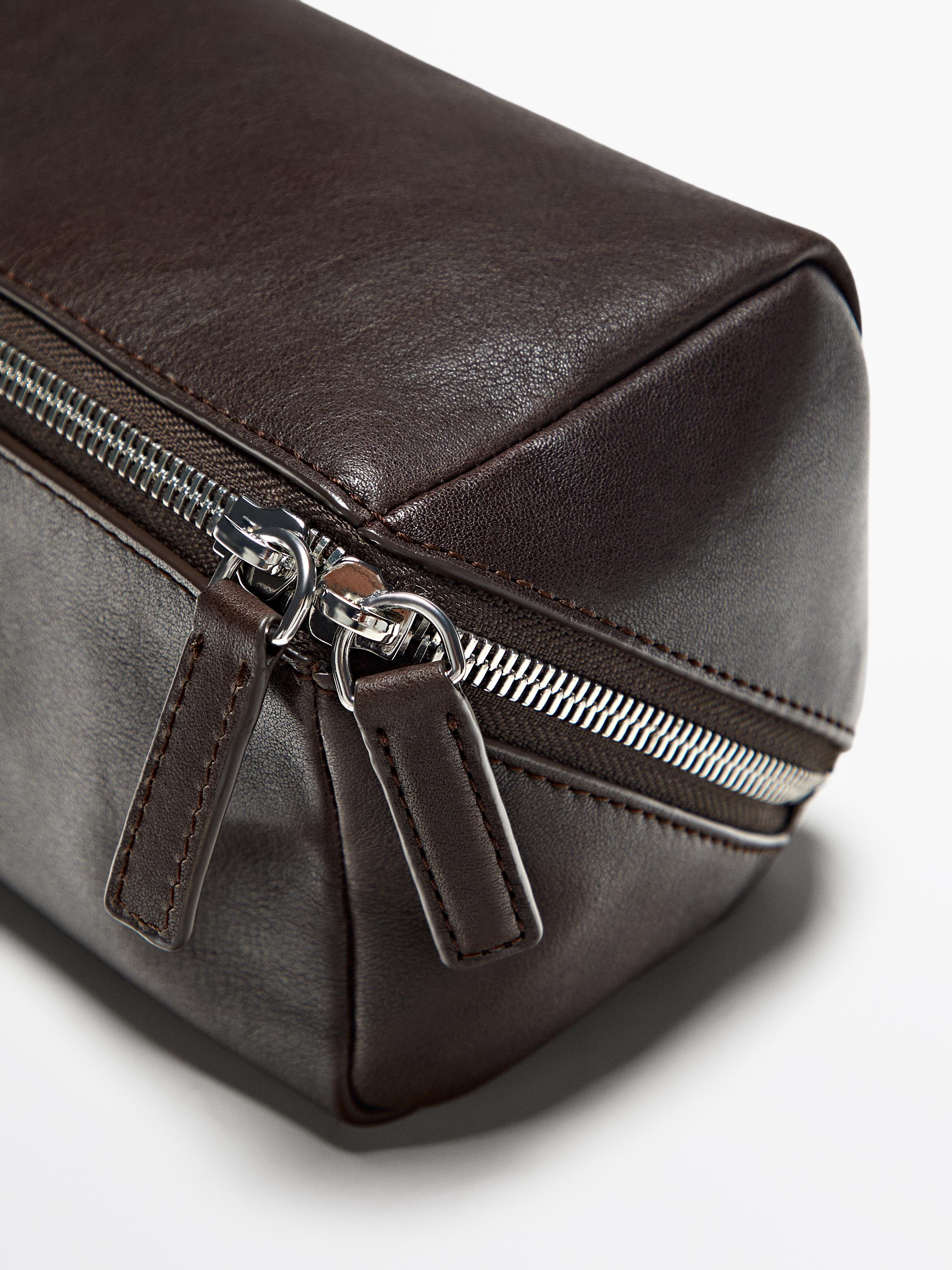 Nappa leather toiletry bag