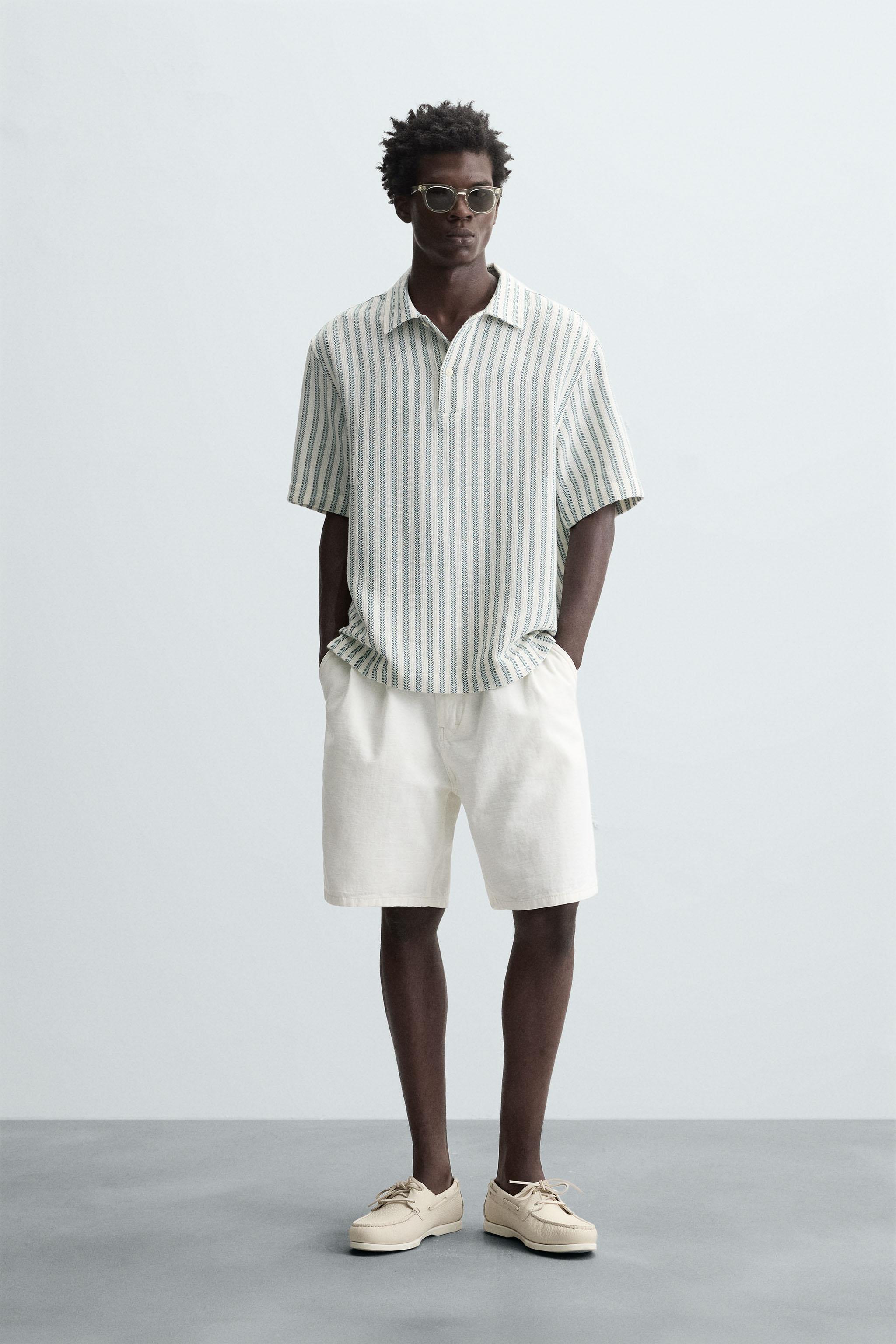 HERRINGBONE TEXTURED POLO SHIRT