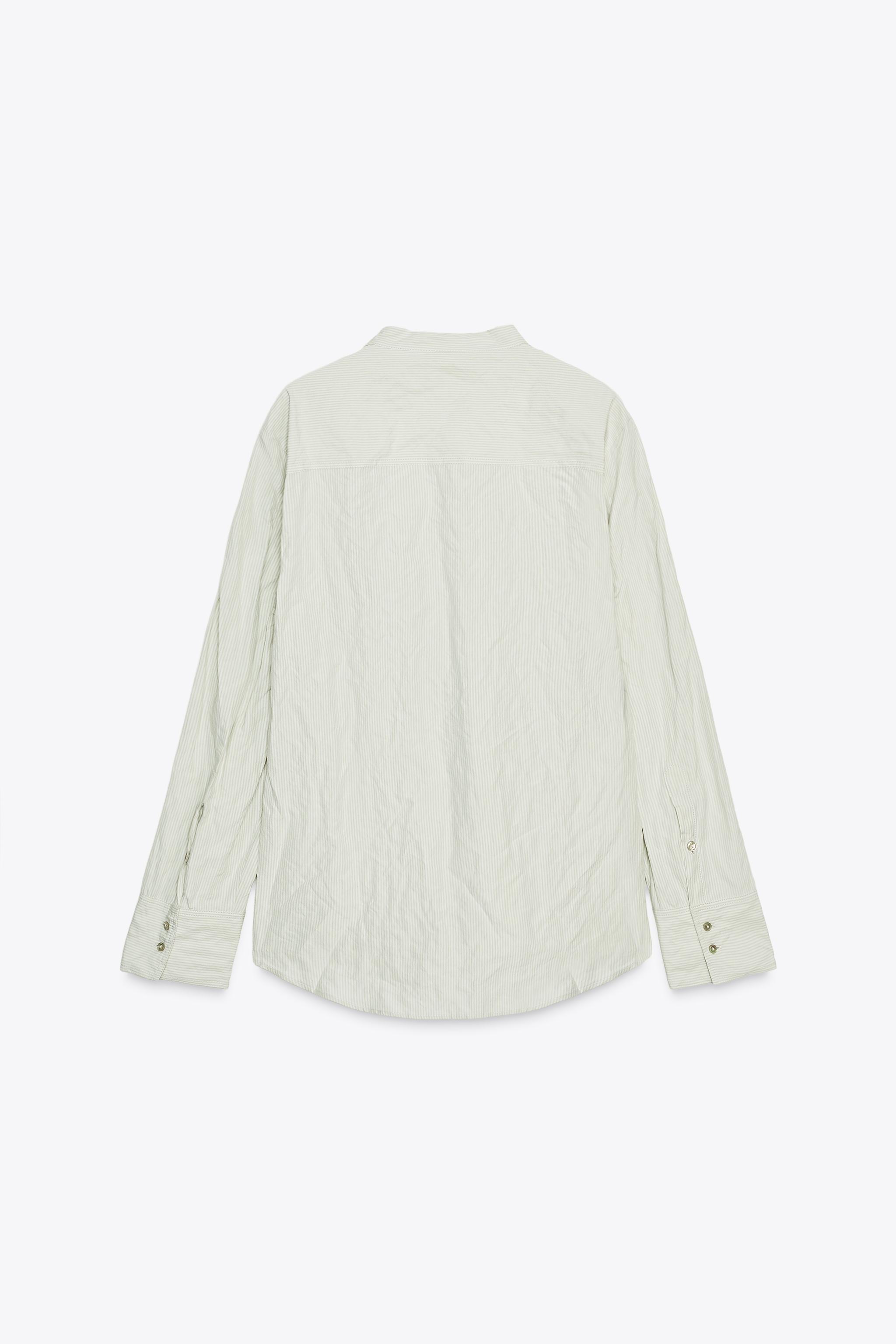 ZW COLLECTION CRINKLED STRIPED SHIRT
