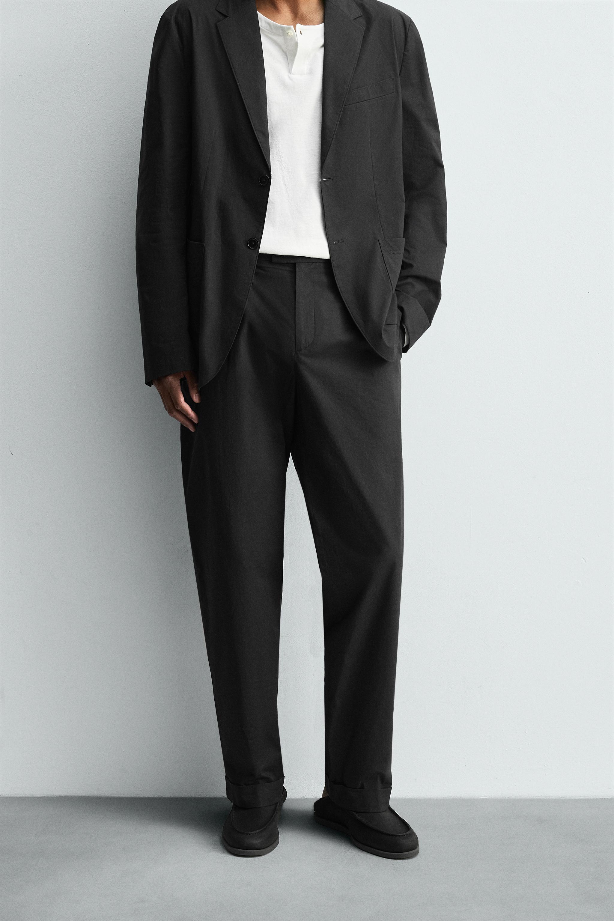 POPLIN SUIT PANTS