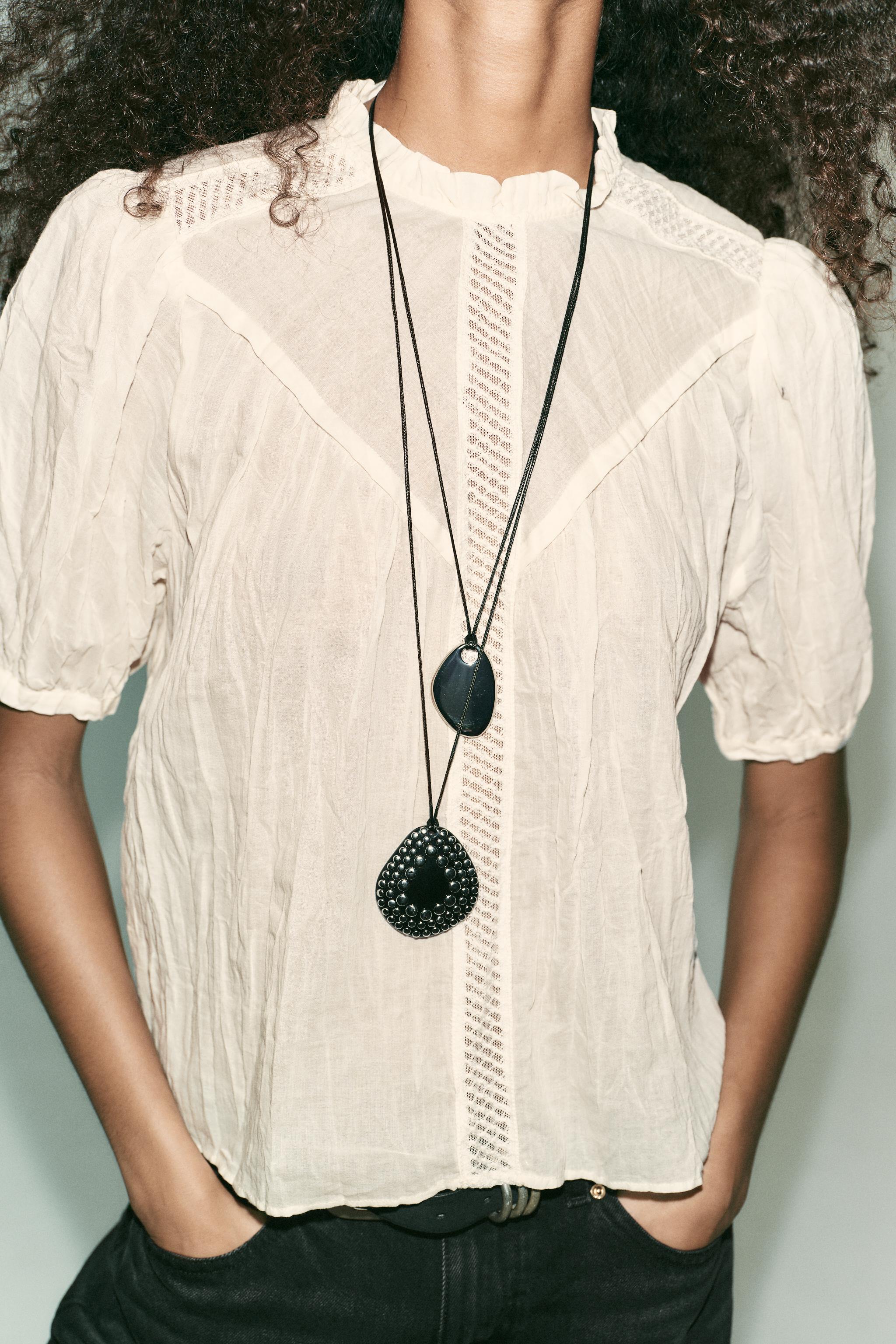 RUSTIC LACE INSERT BLOUSE