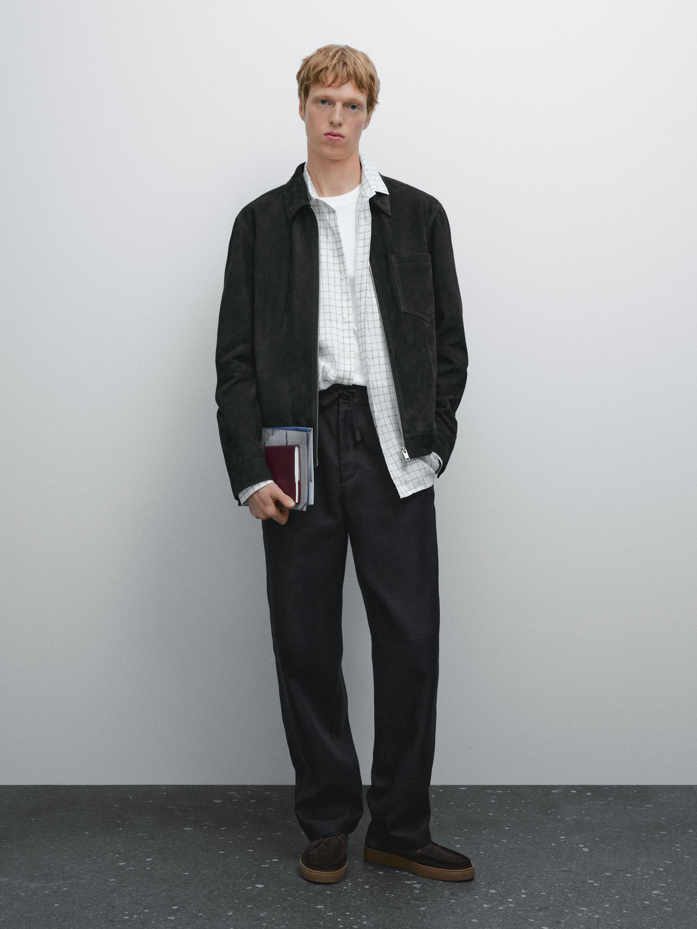 Suede leather jacket