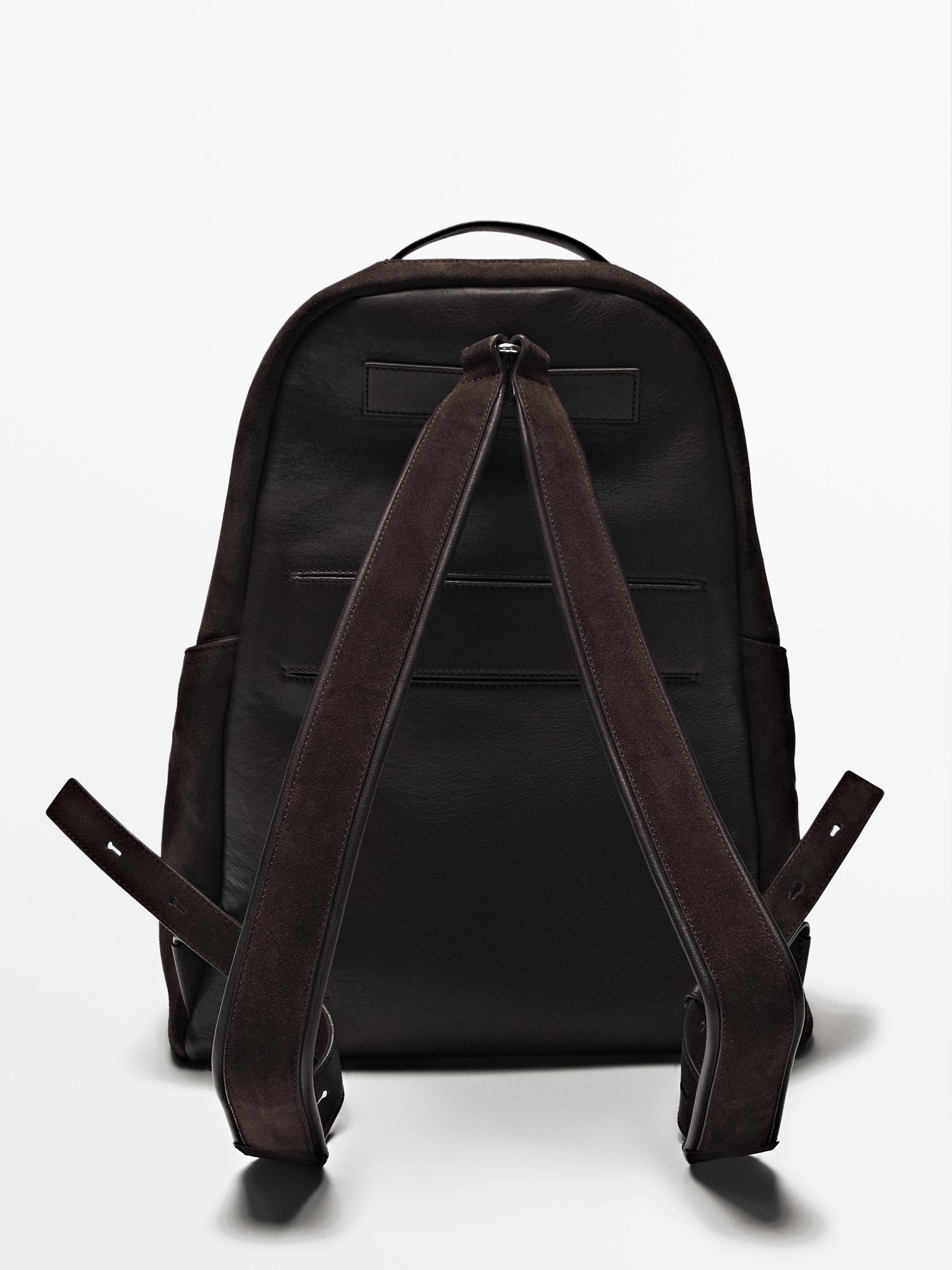 Nappa leather backpack with zip