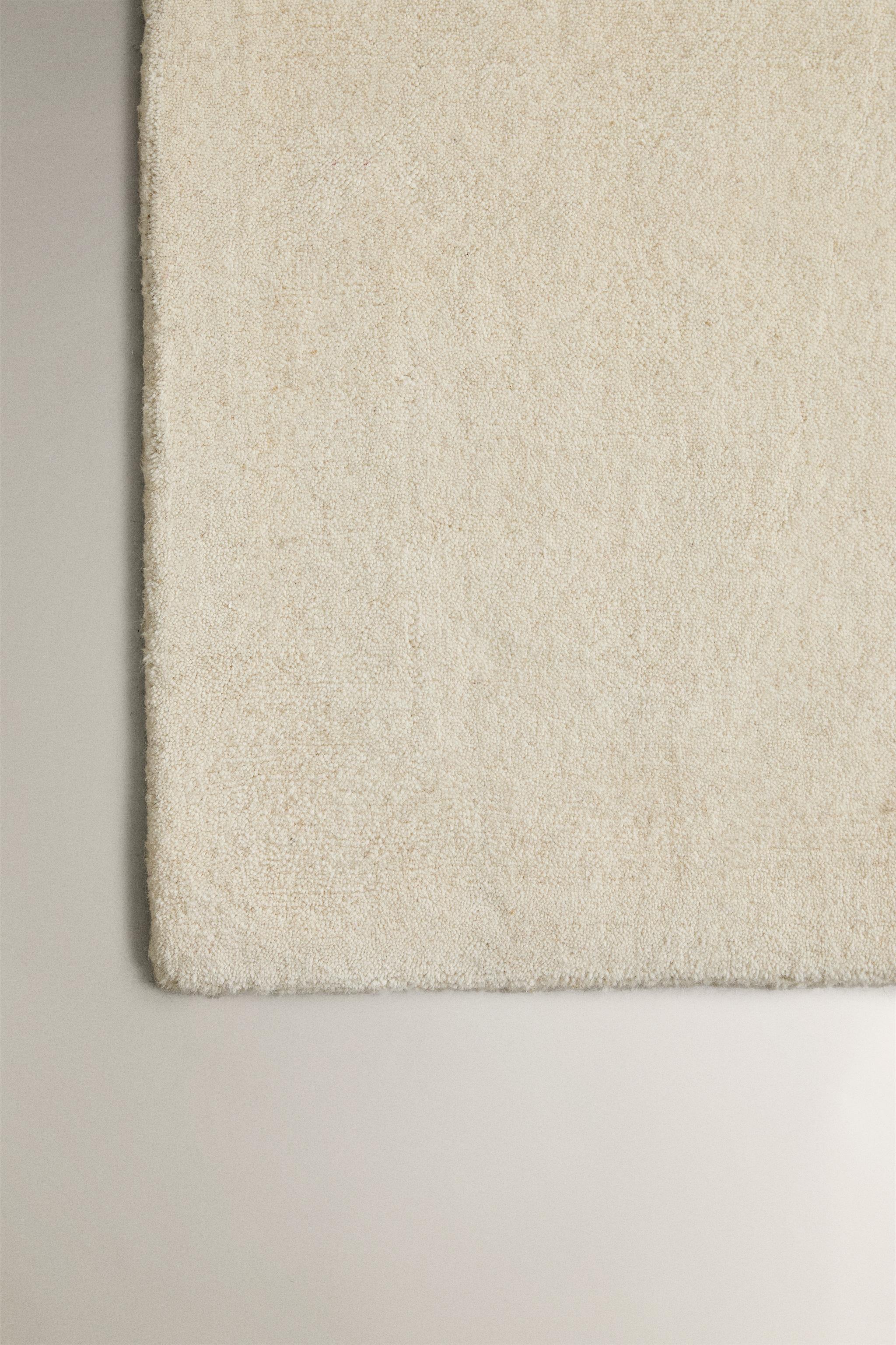 PLAIN WOOL COTTON AREA RUG