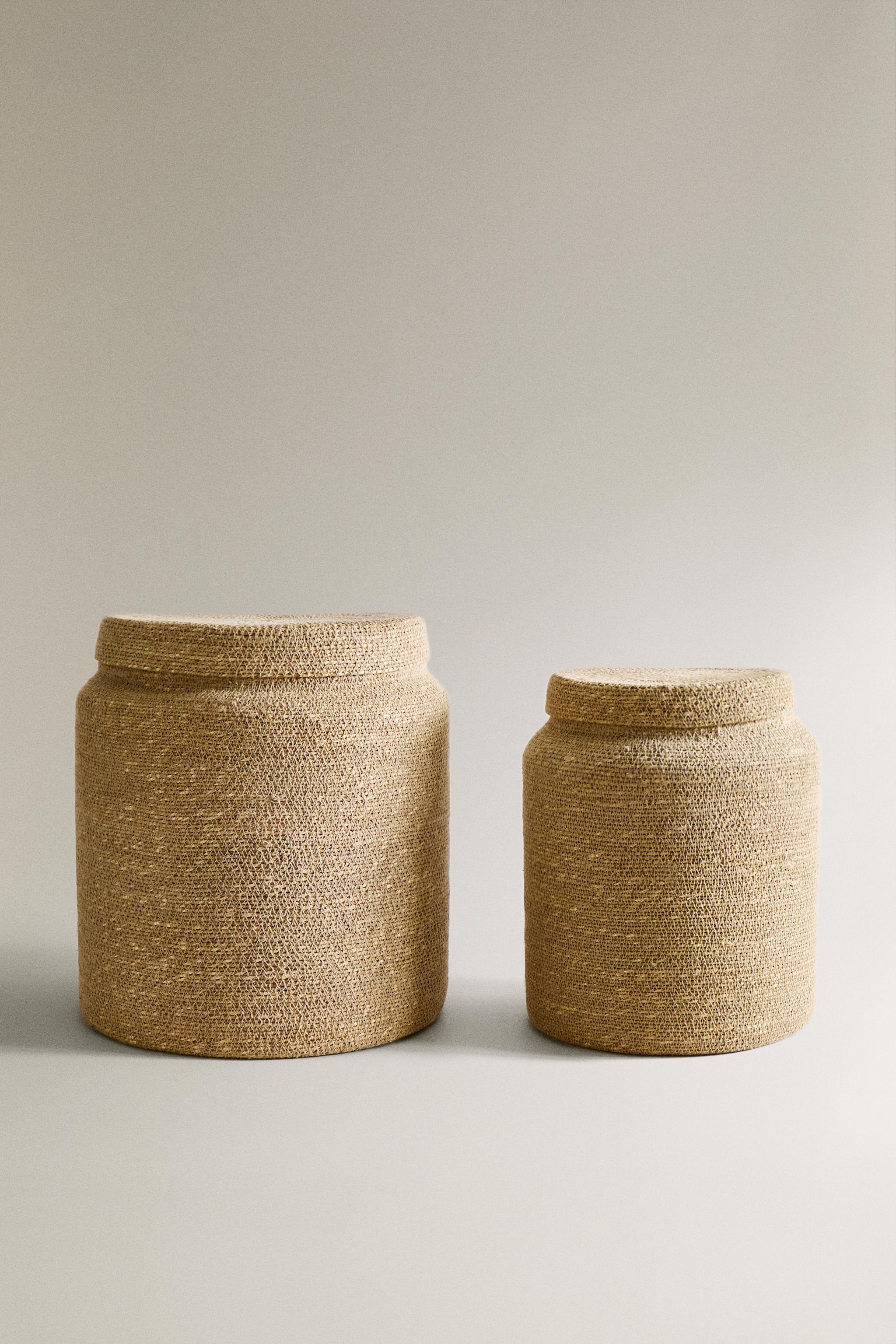 SEAGRASS BASKET WITH LID