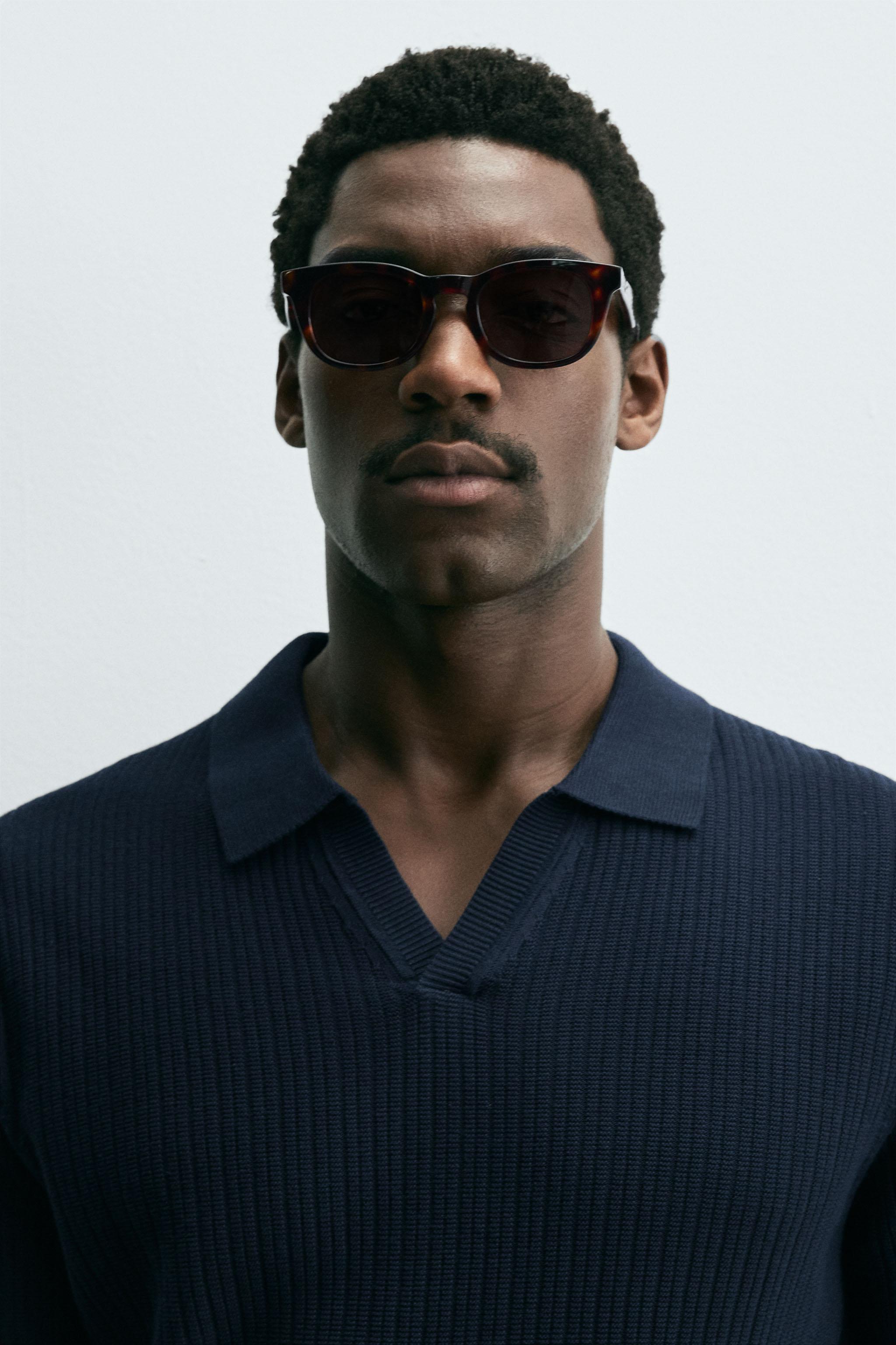 RIBBED KNIT POLO SHIRT