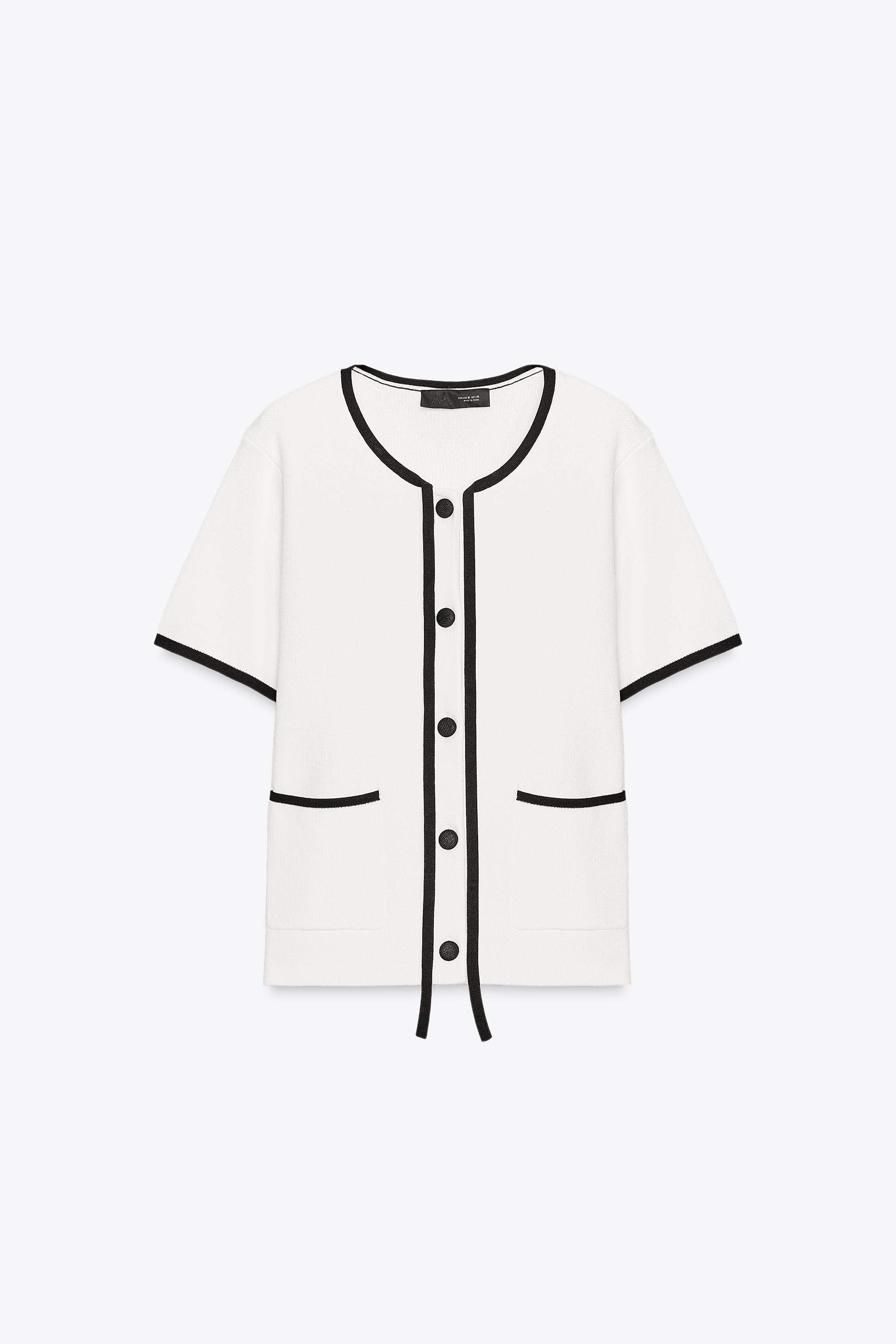 CONTRAST TRIM CARDIGAN