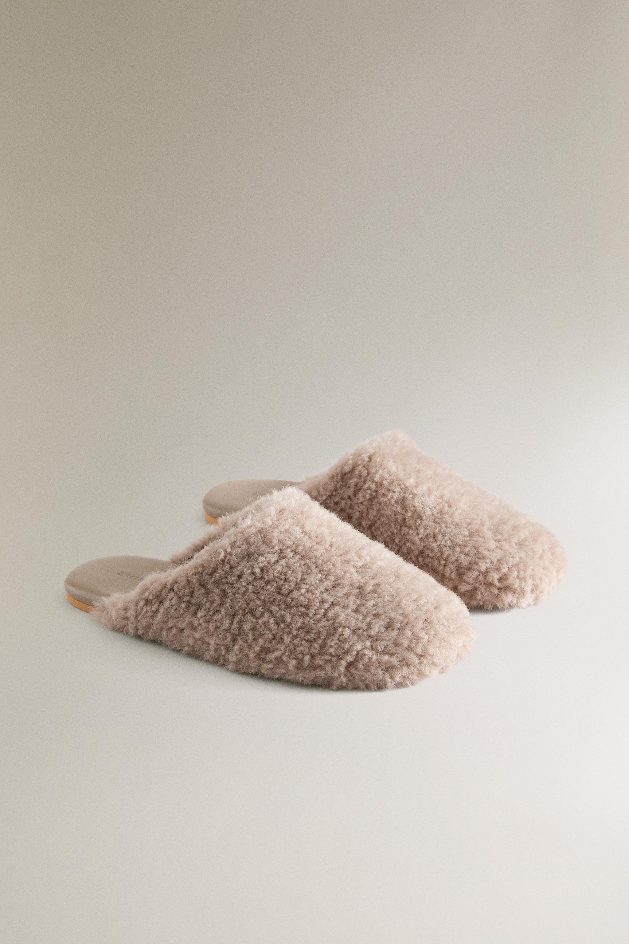 WARM LEATHER MULE SLIPPERS