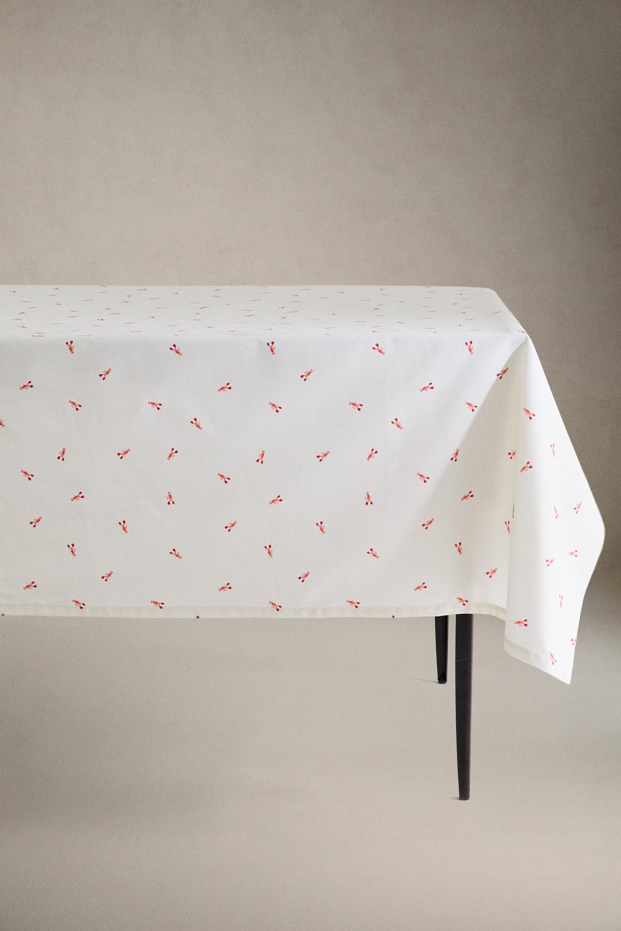RESIN-COATED COTTON TABLECLOTH WITH LOBSTERS