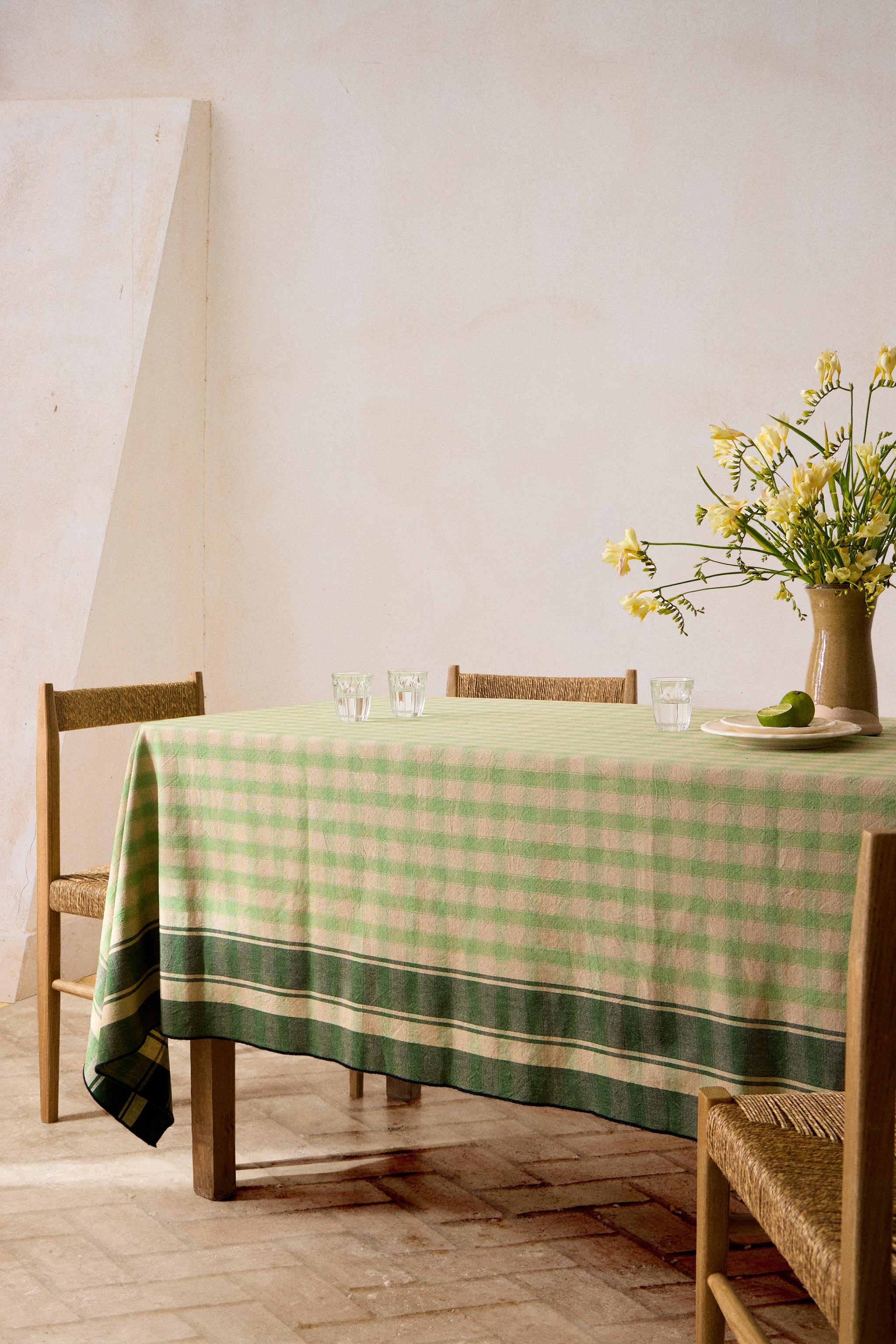 DYED CHECK COTTON TABLECLOTH