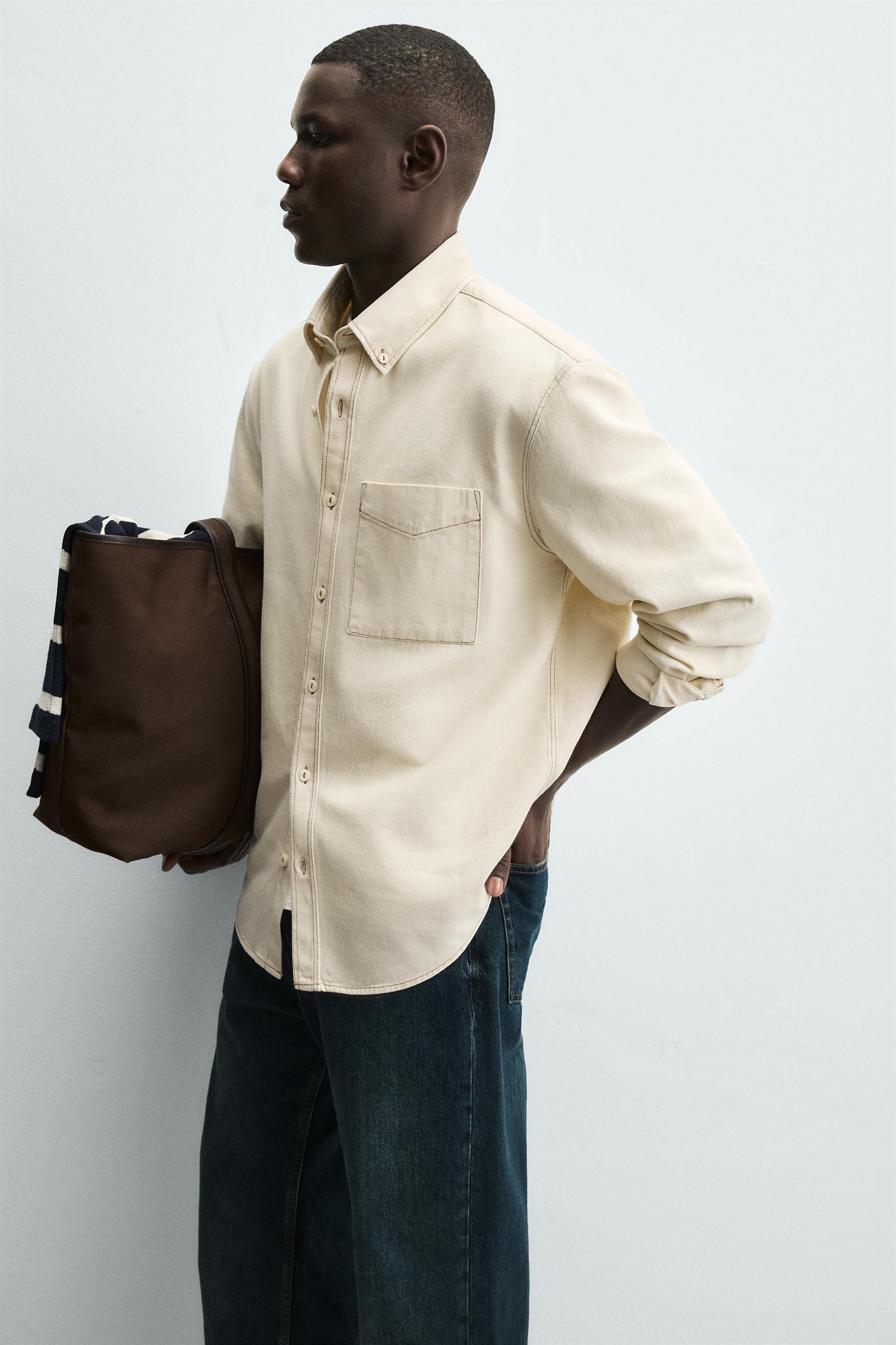 CONTRAST STITCHING OVERSHIRT