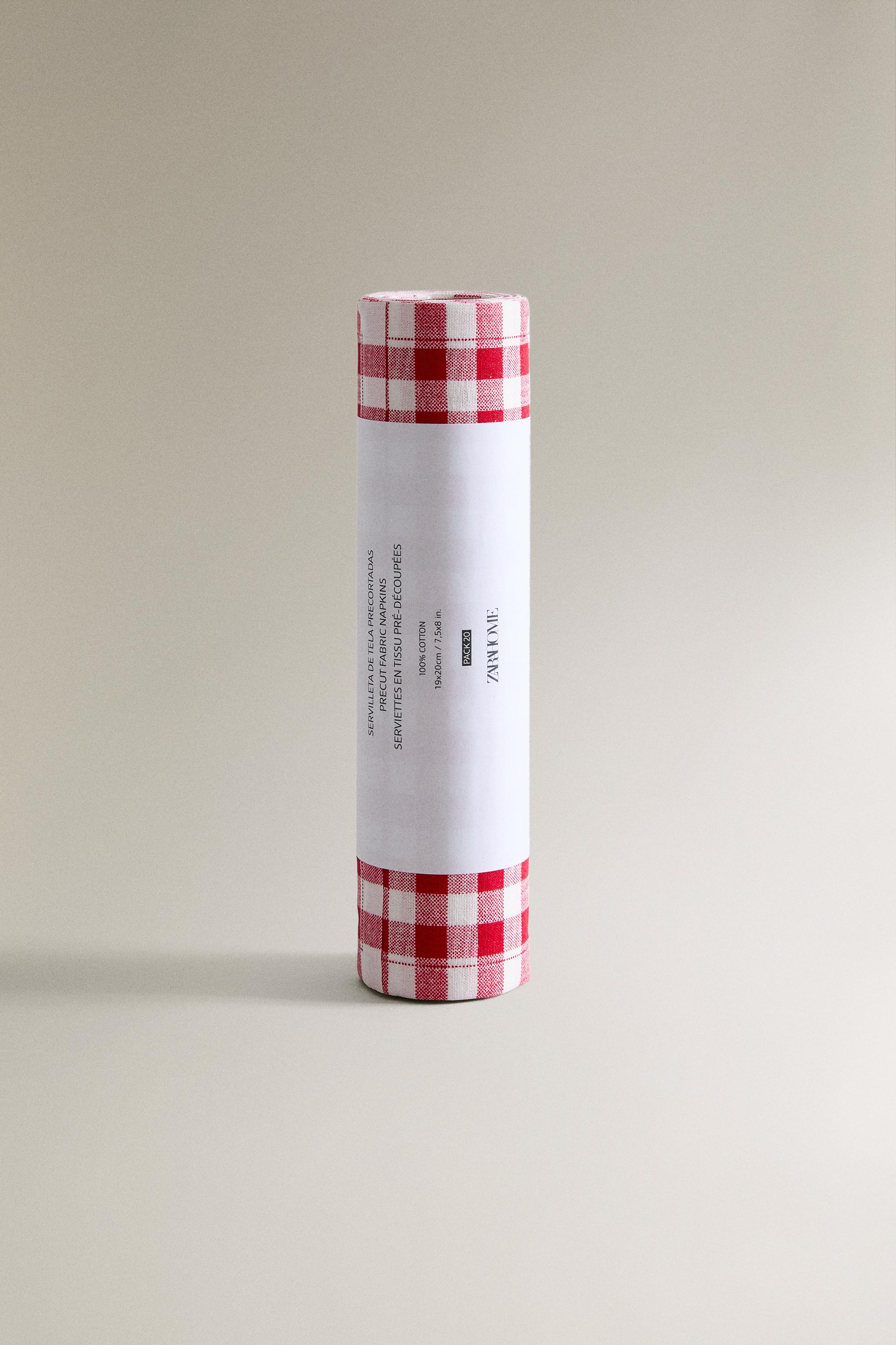 ROLL OF GINGHAM COTTON NAPKINS (SET OF 20)