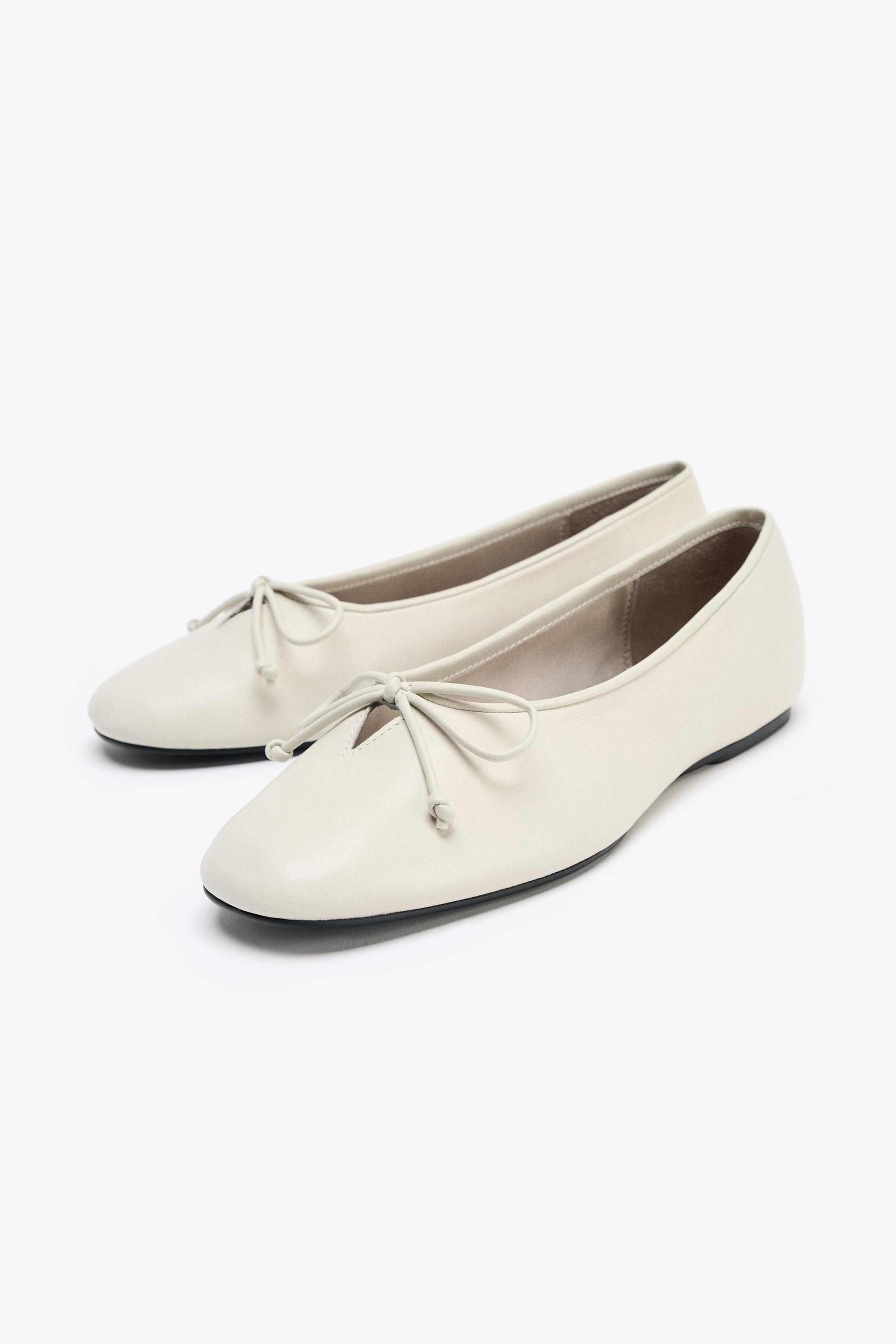 SOFT LEATHER BALLET FLATS WITH BOW