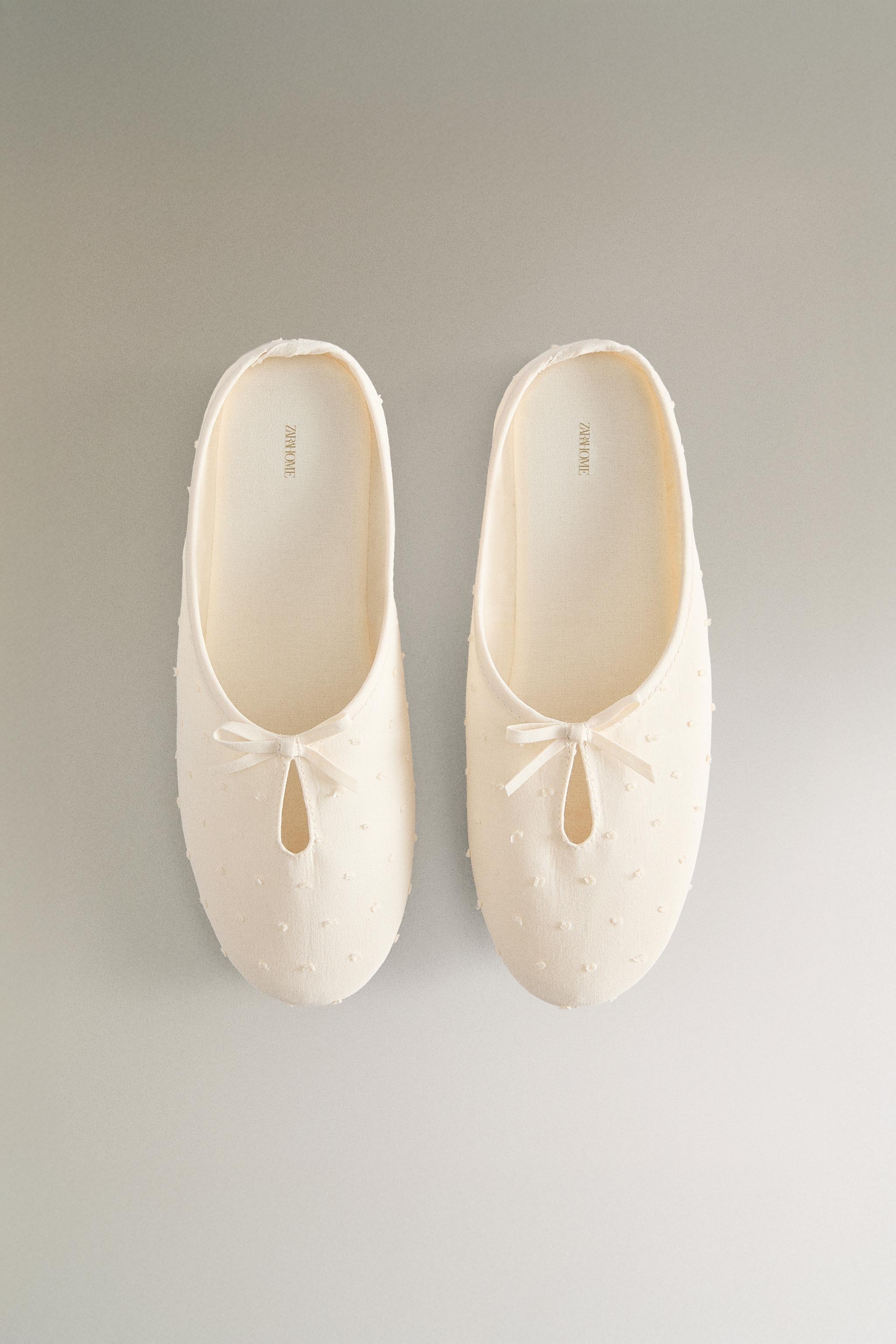 LEATHER SOLE SLIPPERS WITH BOW