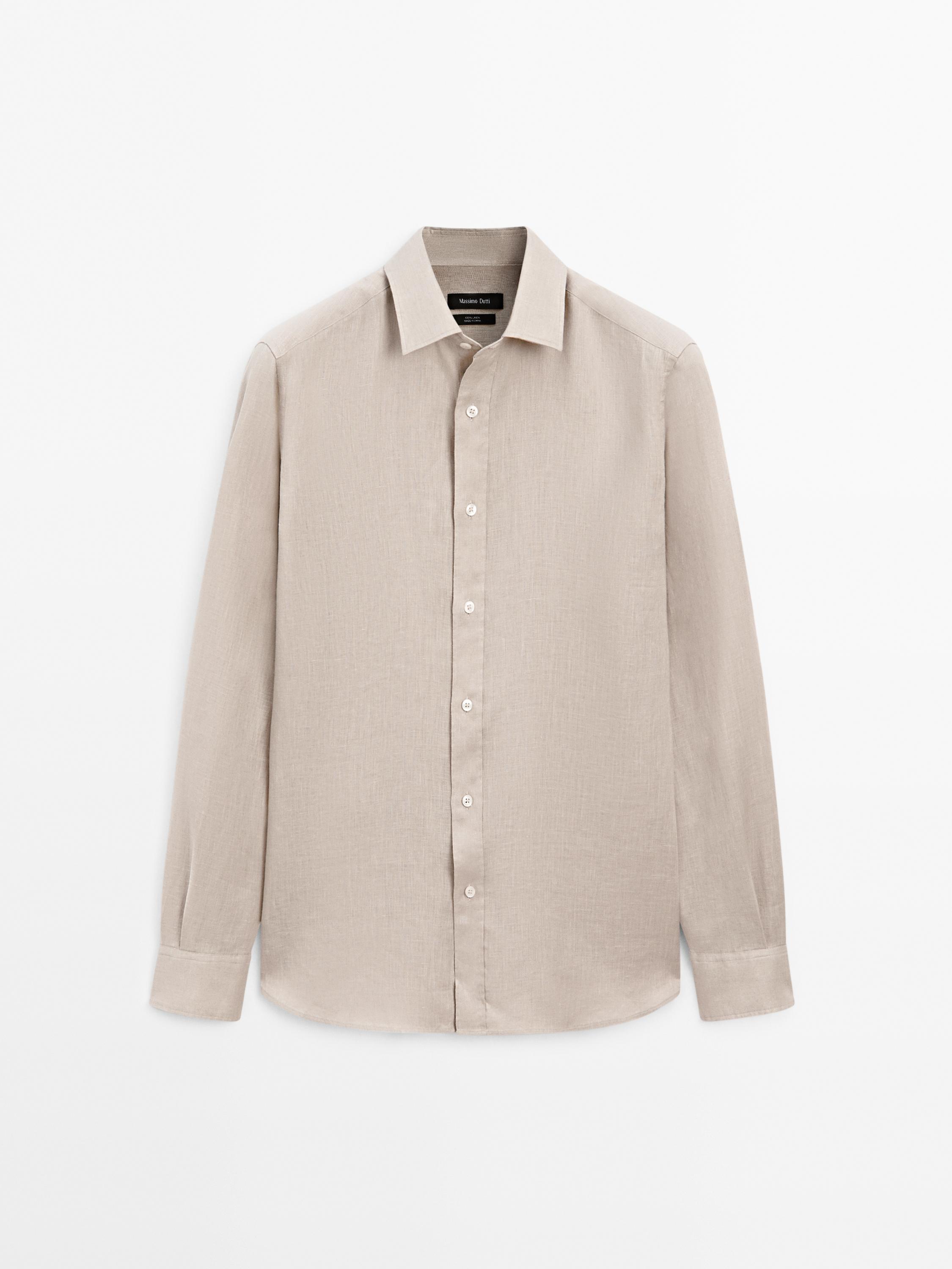 100% linen slim fit shirt