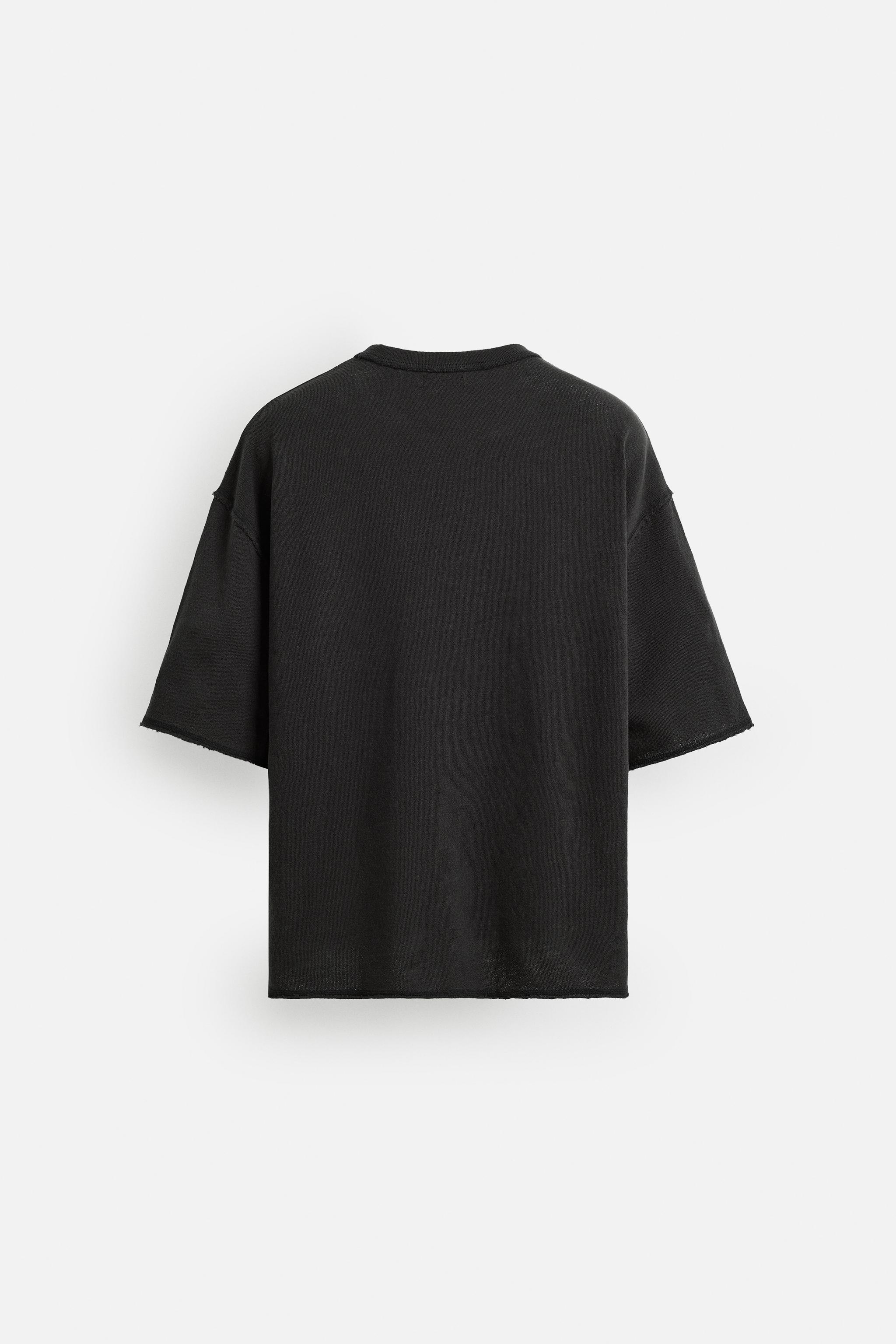 WASHED PRINT KNIT T-SHIRT