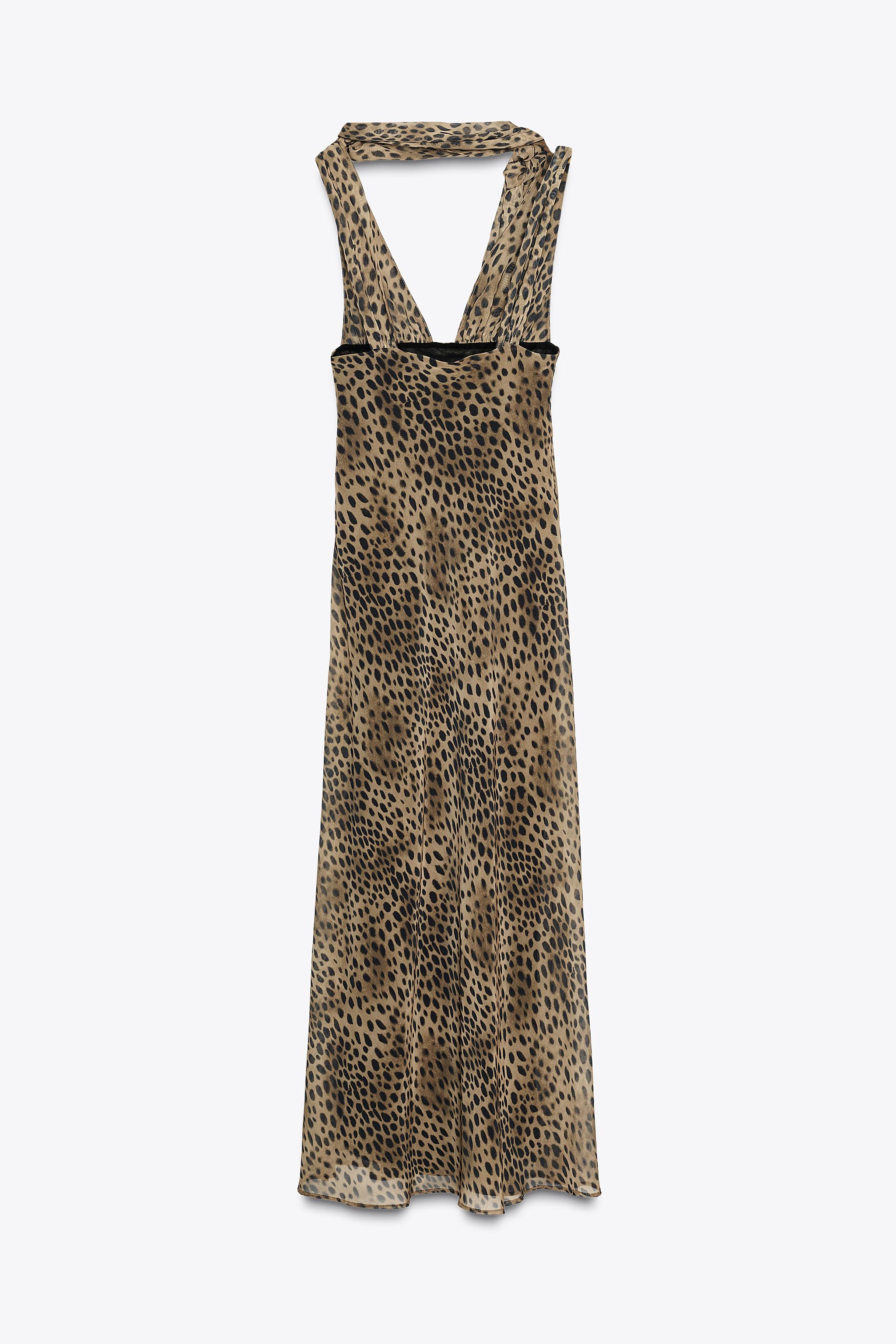 ANIMAL PRINT FOULARD DRESS