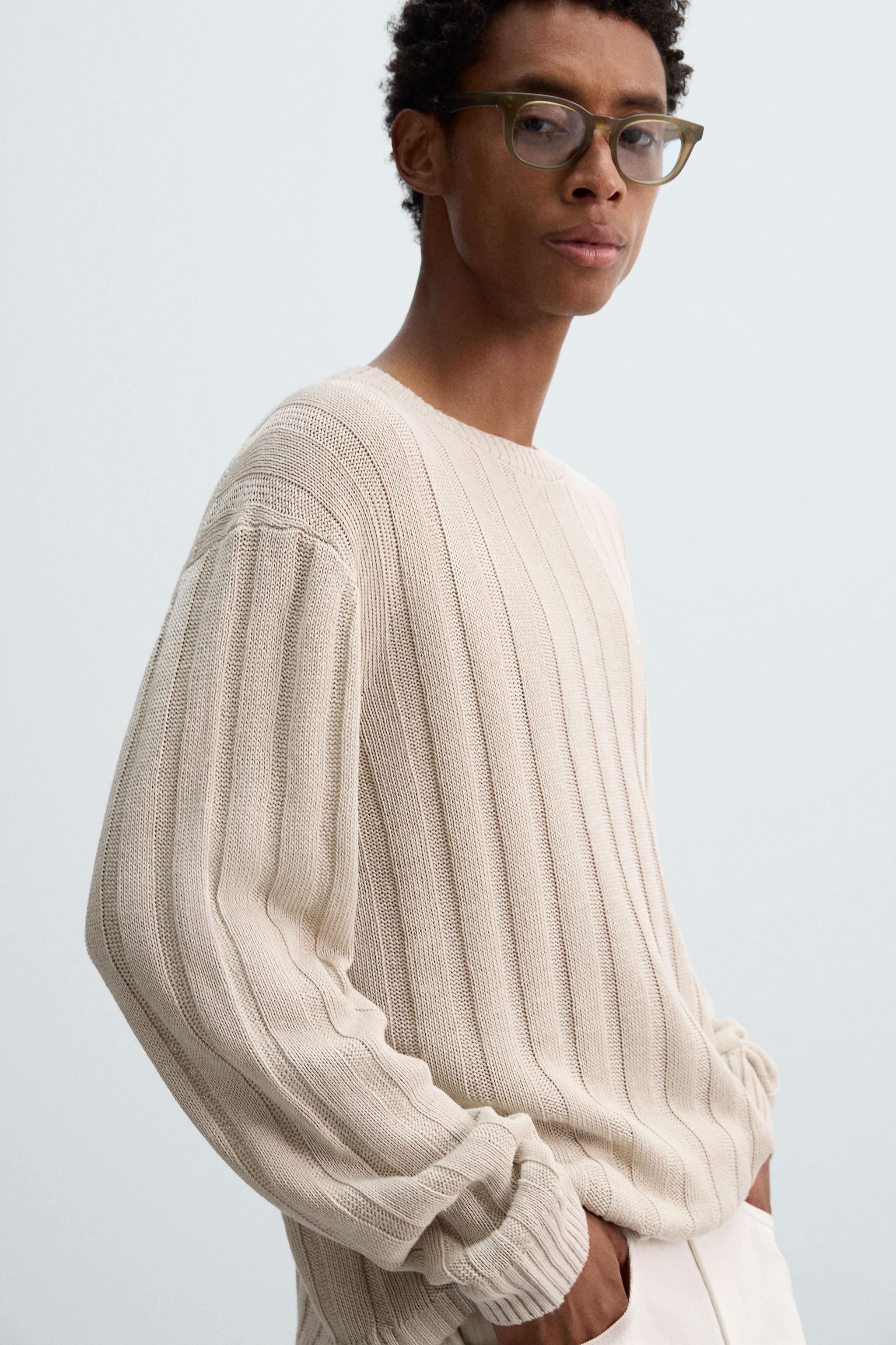 100% LINEN RIBBED SWEATER