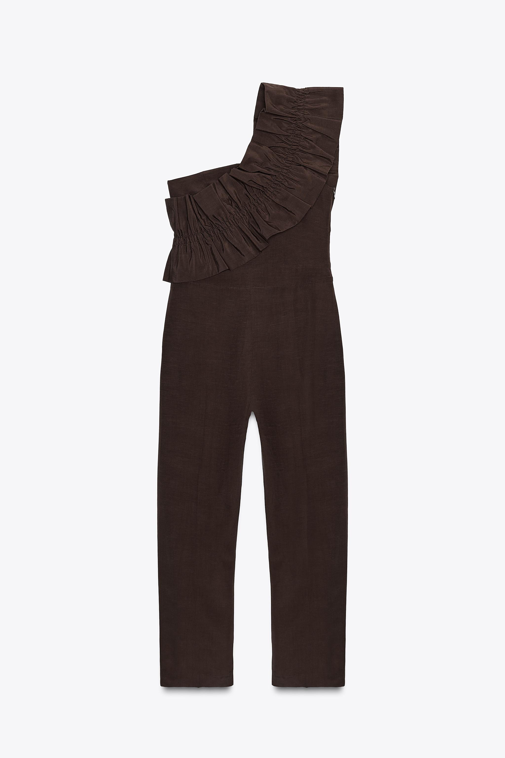 ASYMMETRIC RUFFLE JUMPSUIT