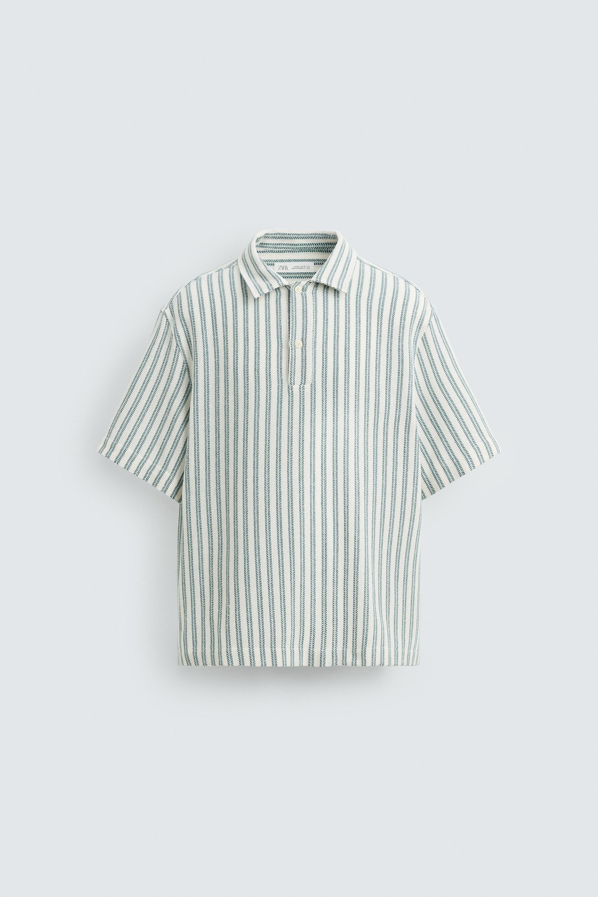 HERRINGBONE TEXTURED POLO SHIRT