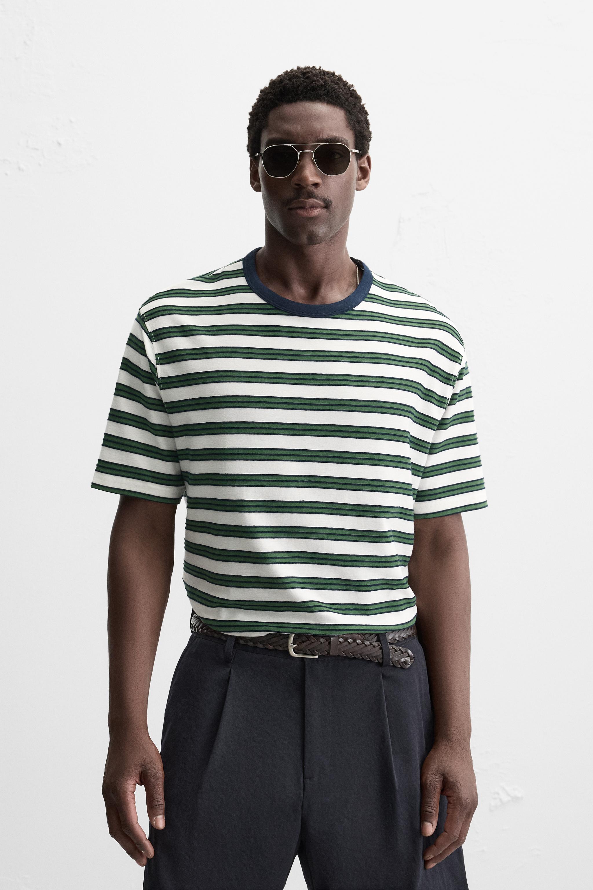 STRIPED JACQUARD T-SHIRT