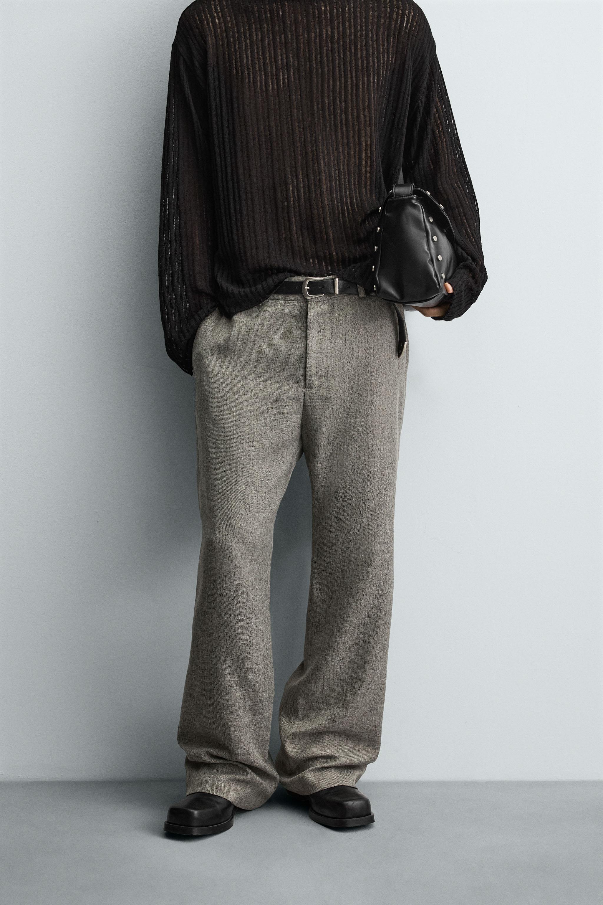 FLARE FIT STRUCTURED PANTS