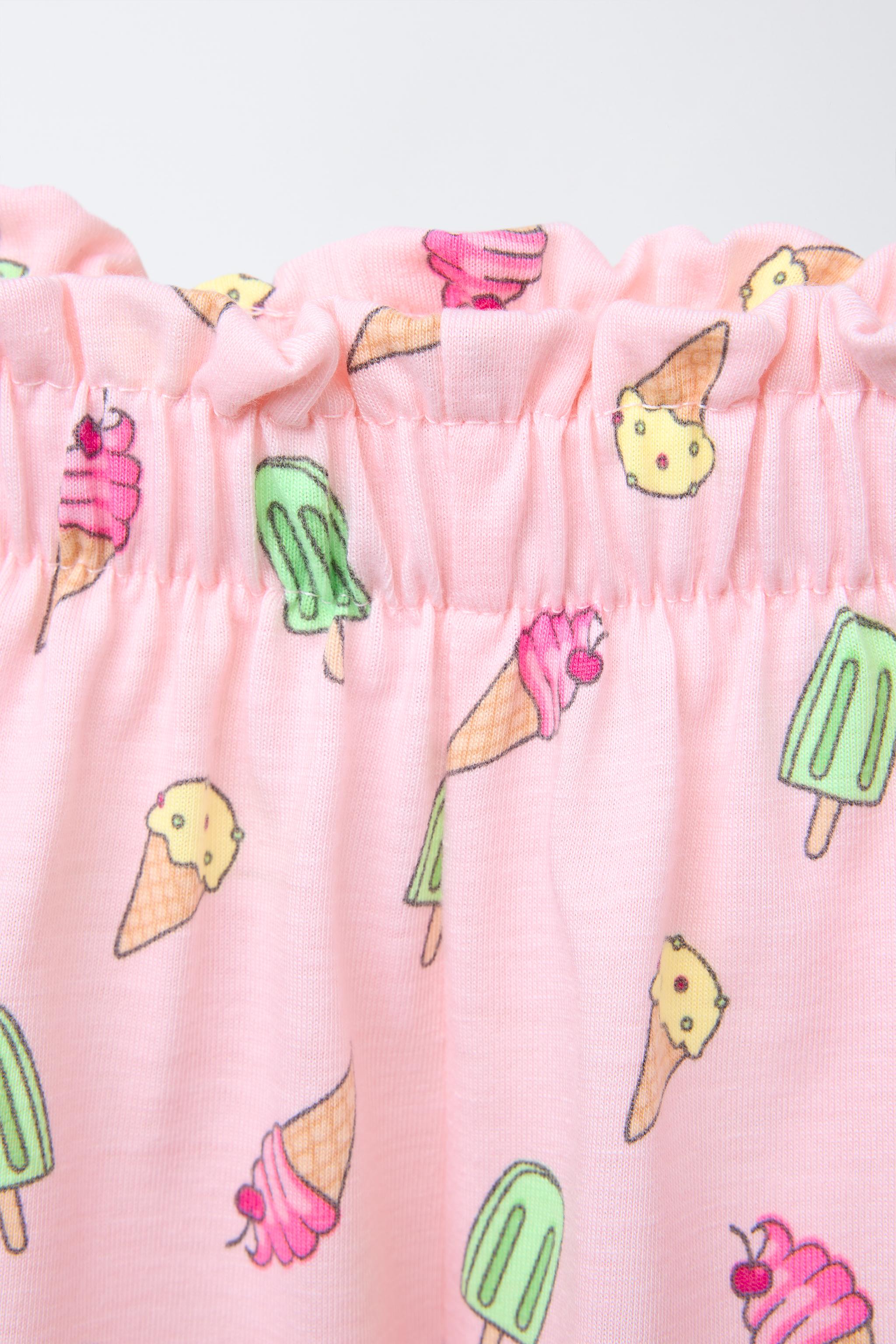 2-6 YEARS/ ICE CREAM T-SHIRT AND BERMUDA PAJAMAS