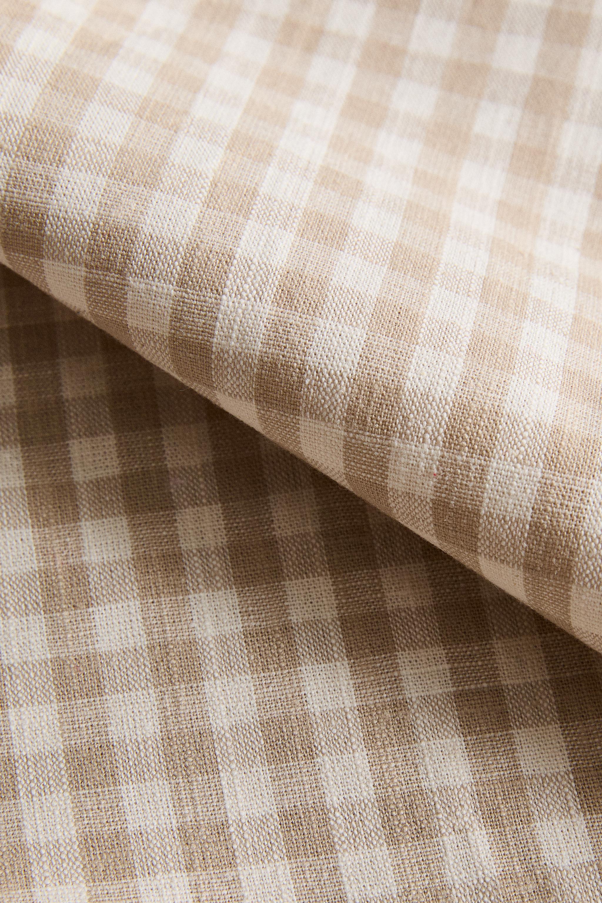 LINEN COTTON CHECKED PET BANDANA