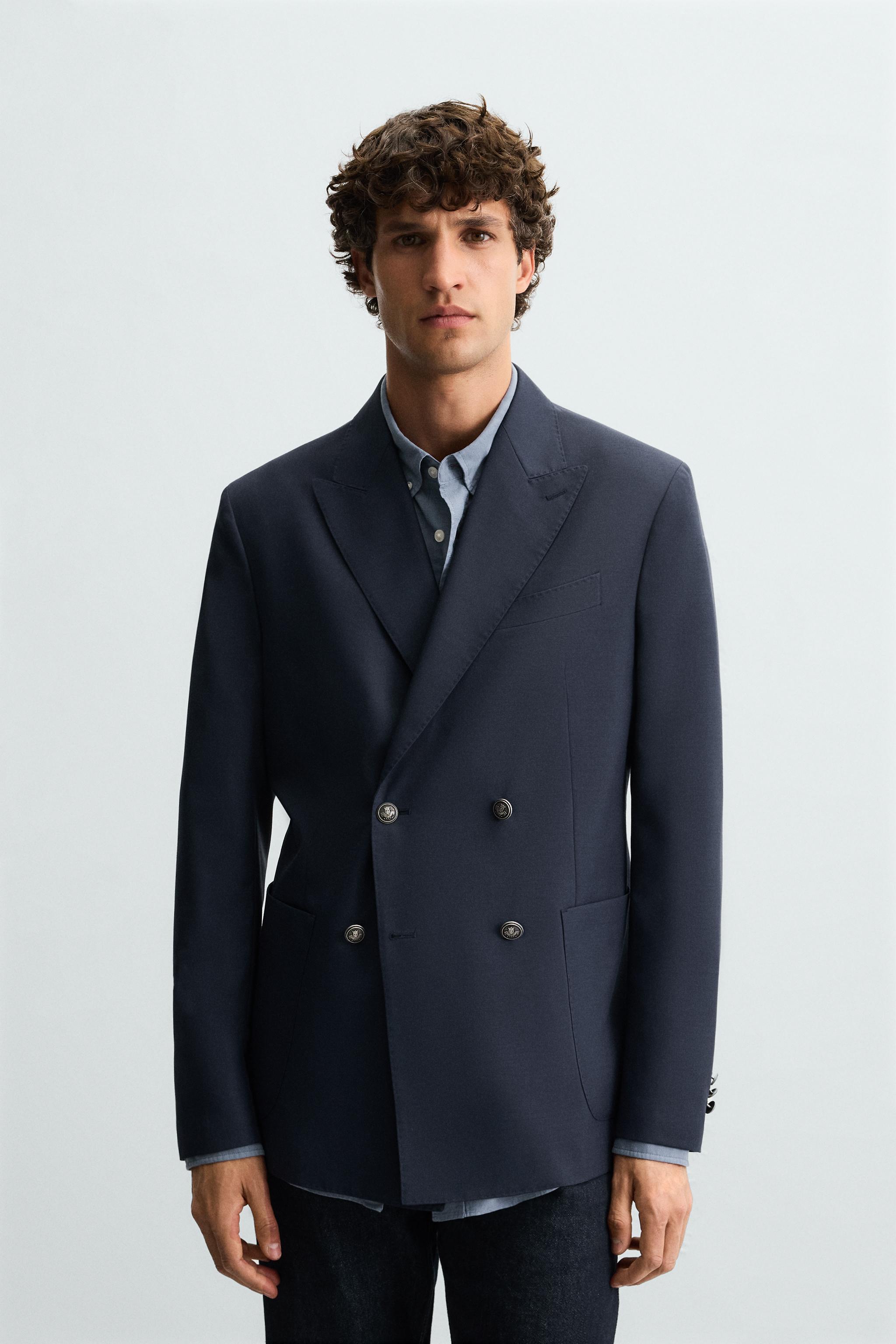 WOOL BLEND DOUBLE BREASTED BLAZER