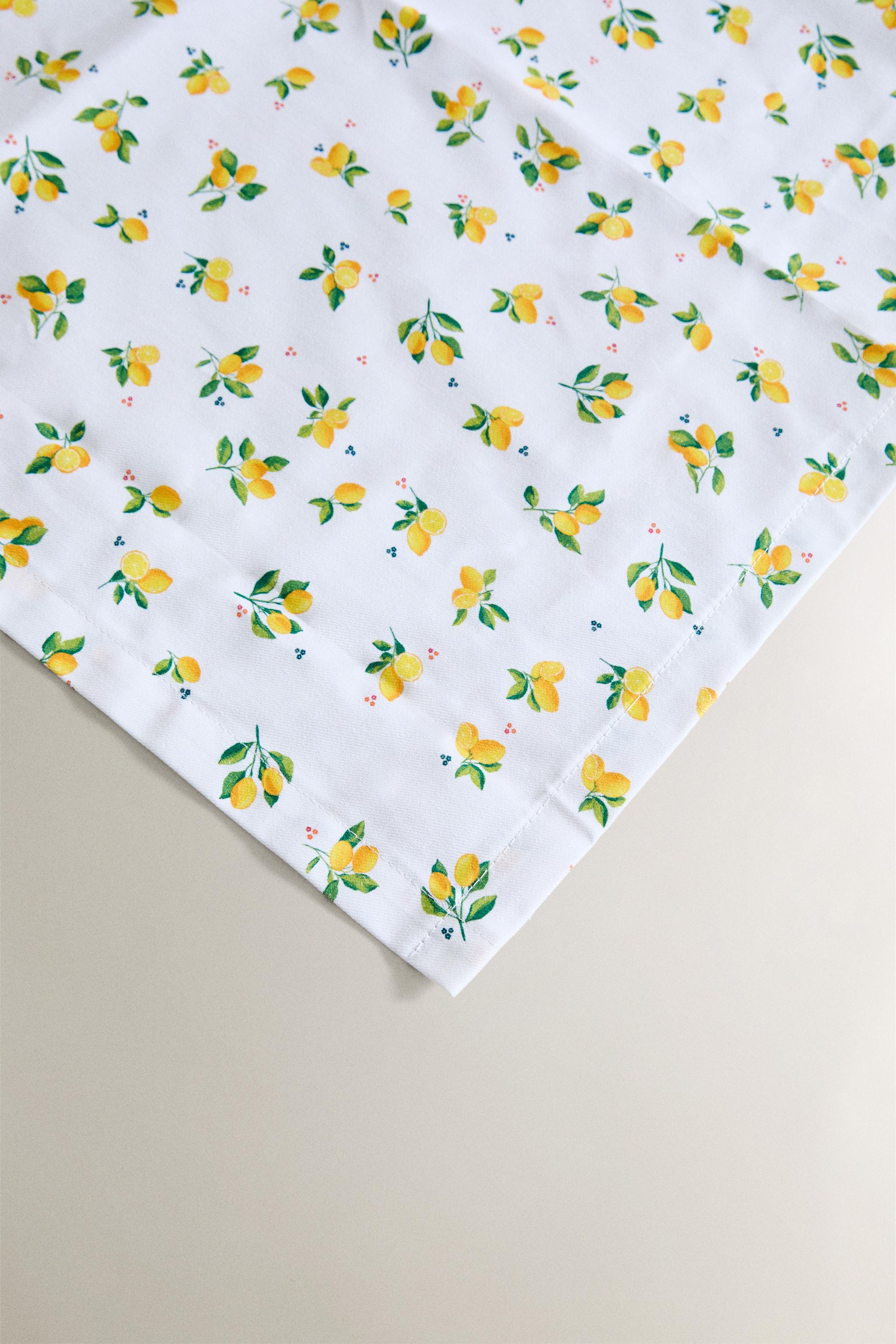 RESIN-COATED COTTON TABLECLOTH WITH LEMONS